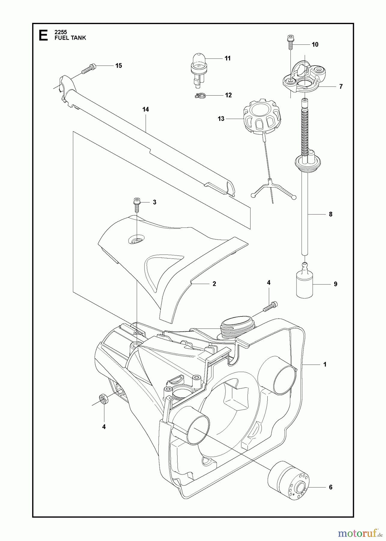  Jonsered Motorsensen, Trimmer BC2255 - Jonsered Brushcutter (2011-01) FUEL TANK