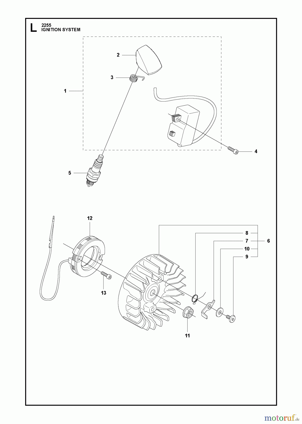  Jonsered Motorsensen, Trimmer BC2255 - Jonsered Brushcutter (2011-01) IGNITION SYSTEM