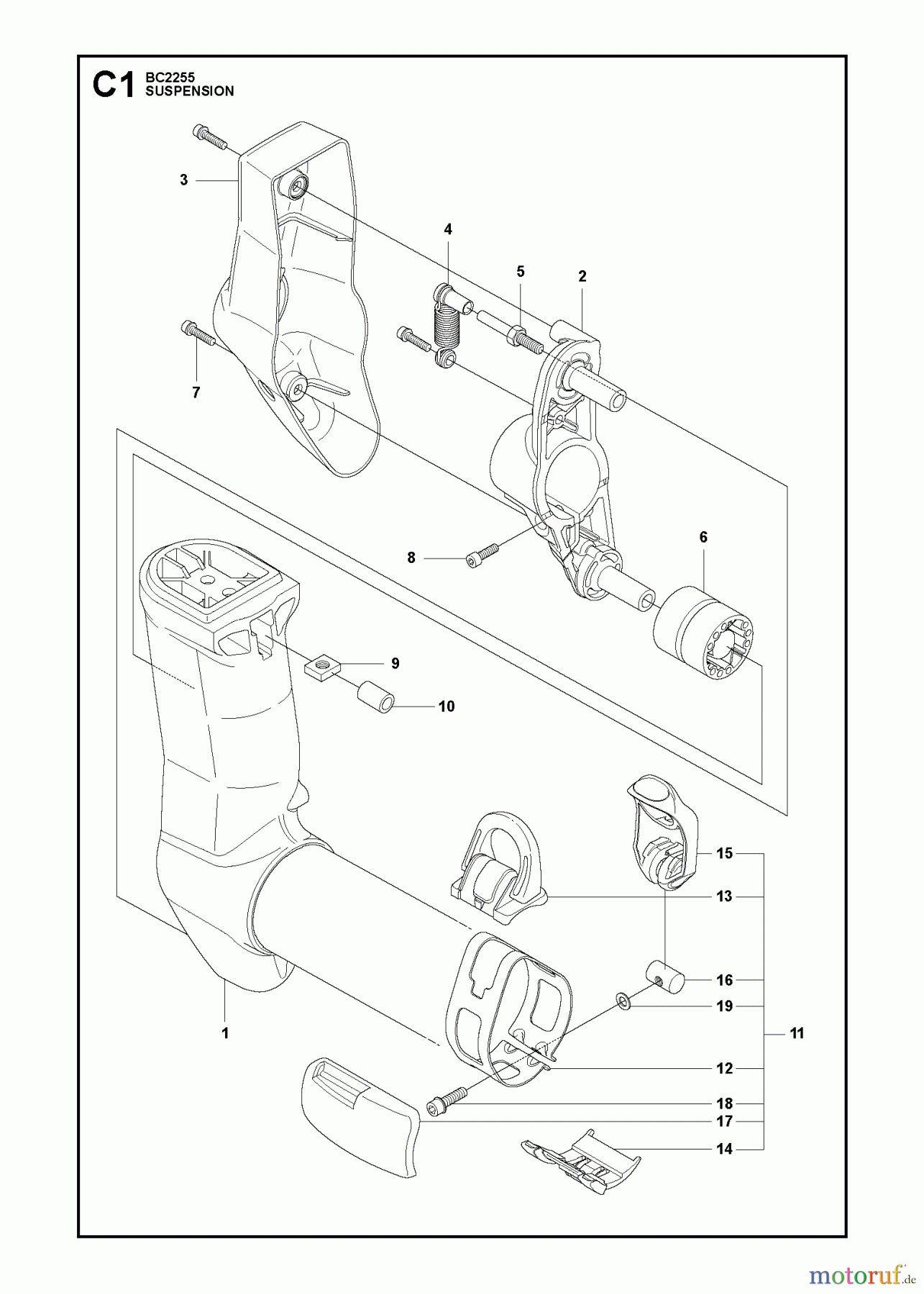  Jonsered Motorsensen, Trimmer BC2255 - Jonsered Brushcutter (2011-01) SUSPENSION