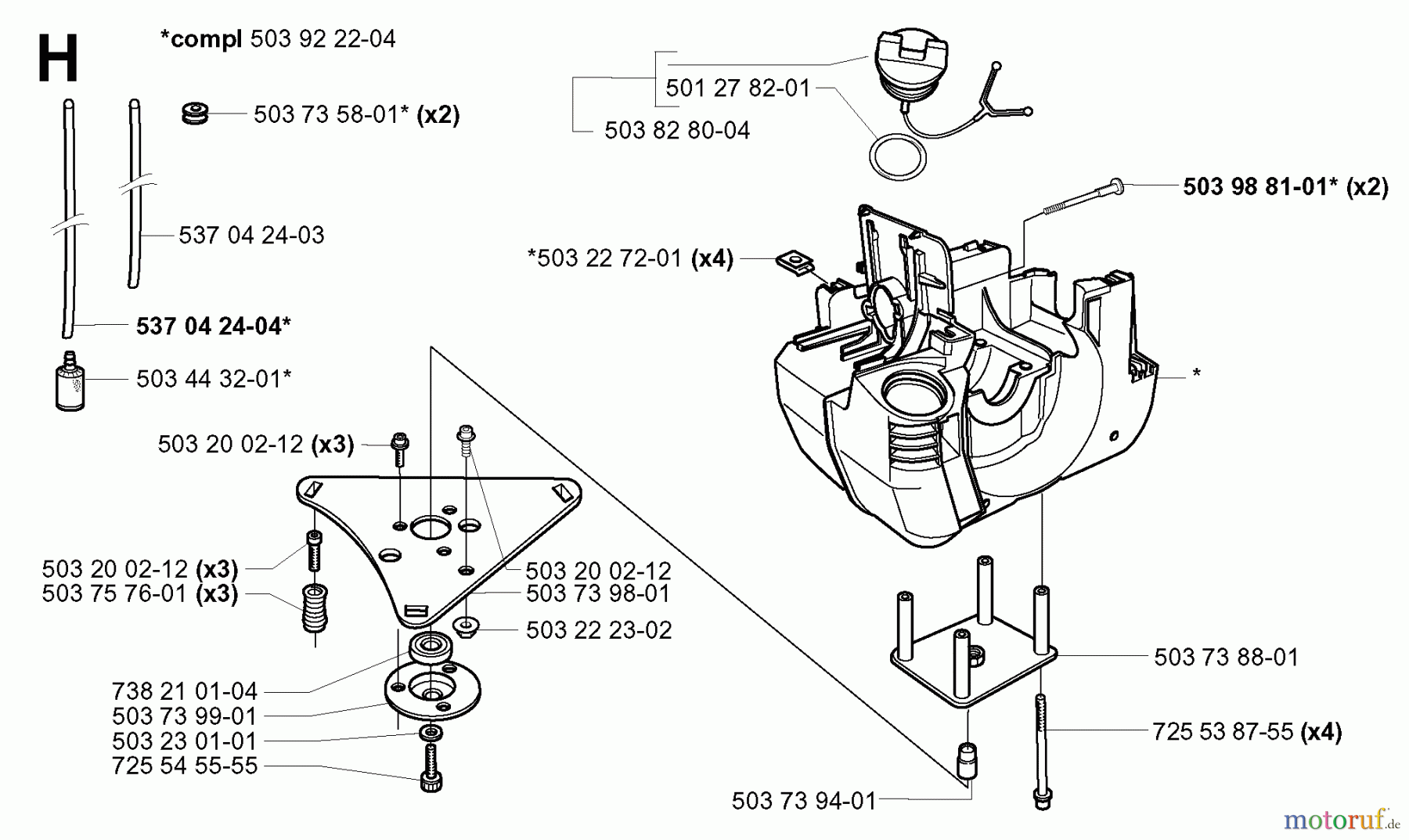 Jonsered Motorsensen, Trimmer BP2040 - Jonsered String/Brush Trimmer (2000-10) CRANKCASE