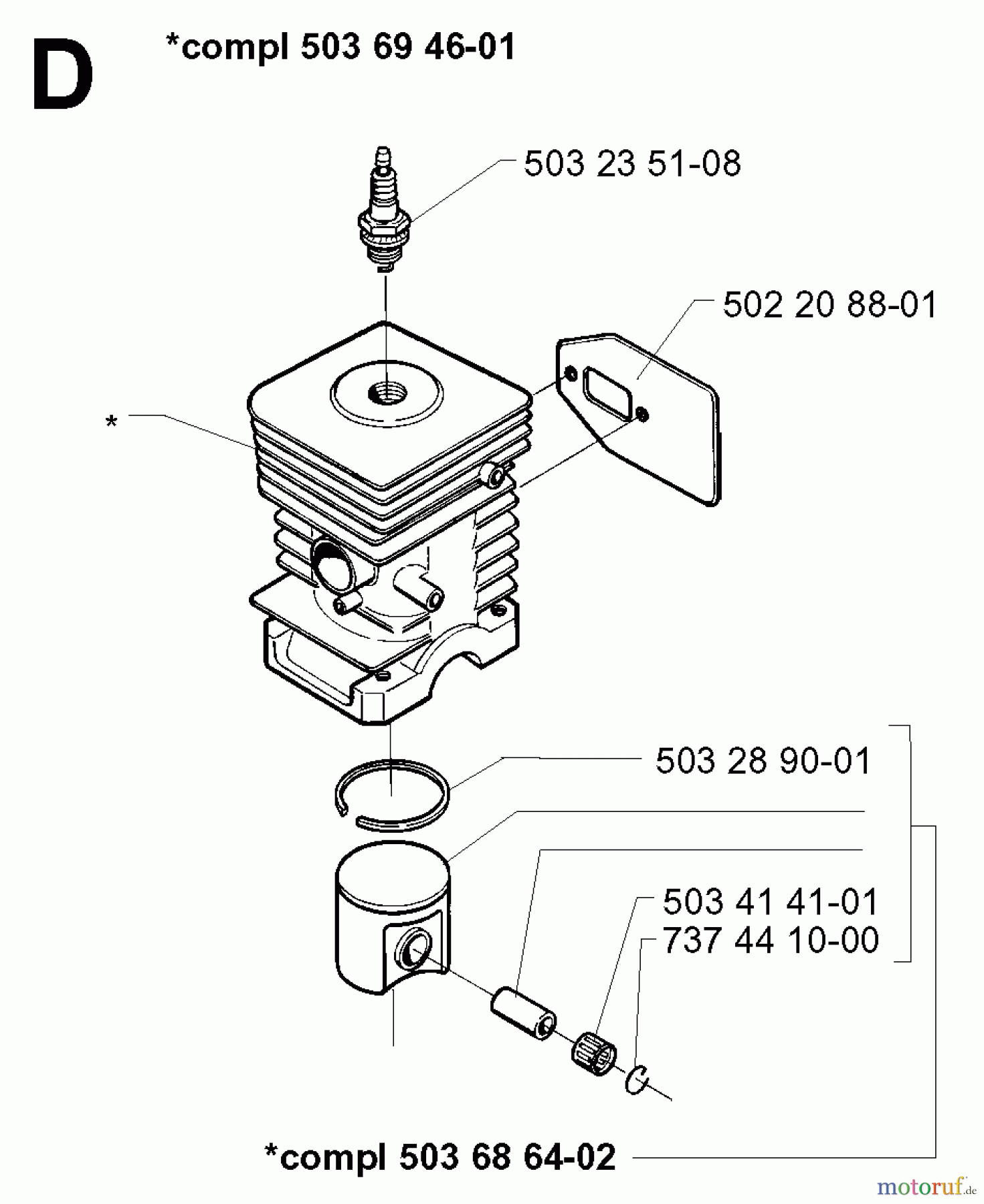  Jonsered Motorsensen, Trimmer BP2040C - Jonsered String/Brush Trimmer (2000-02) CYLINDER PISTON