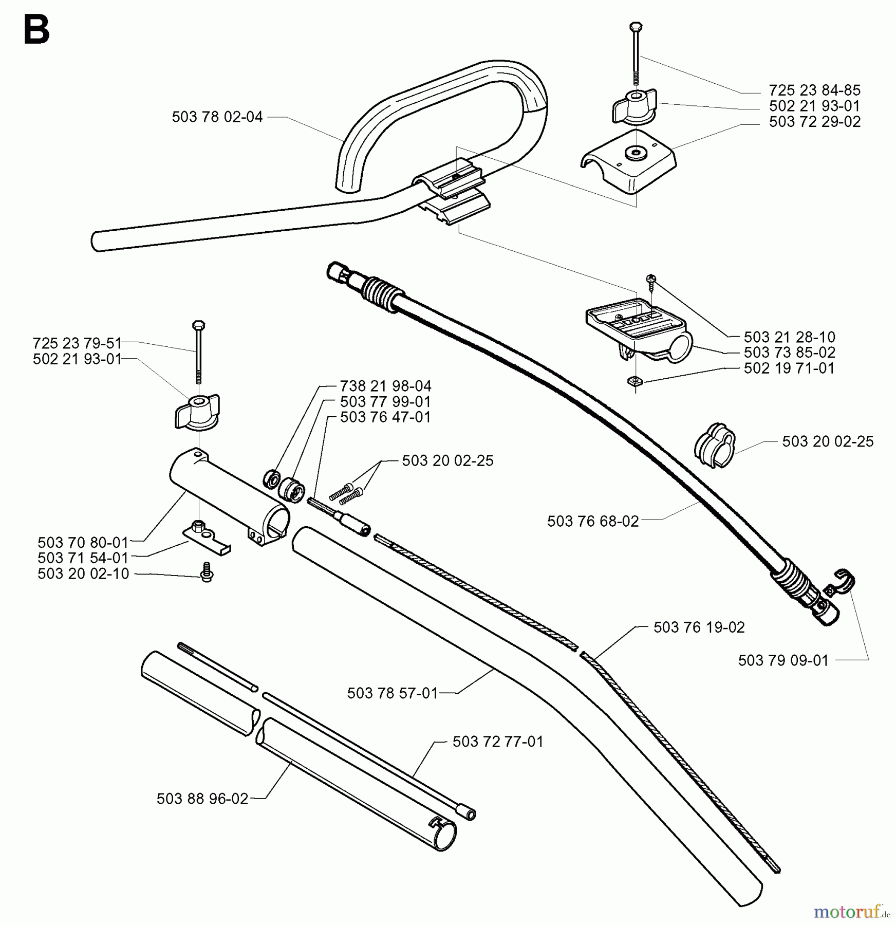  Jonsered Motorsensen, Trimmer BP2040C - Jonsered String/Brush Trimmer (2000-02) SHAFT HANDLE