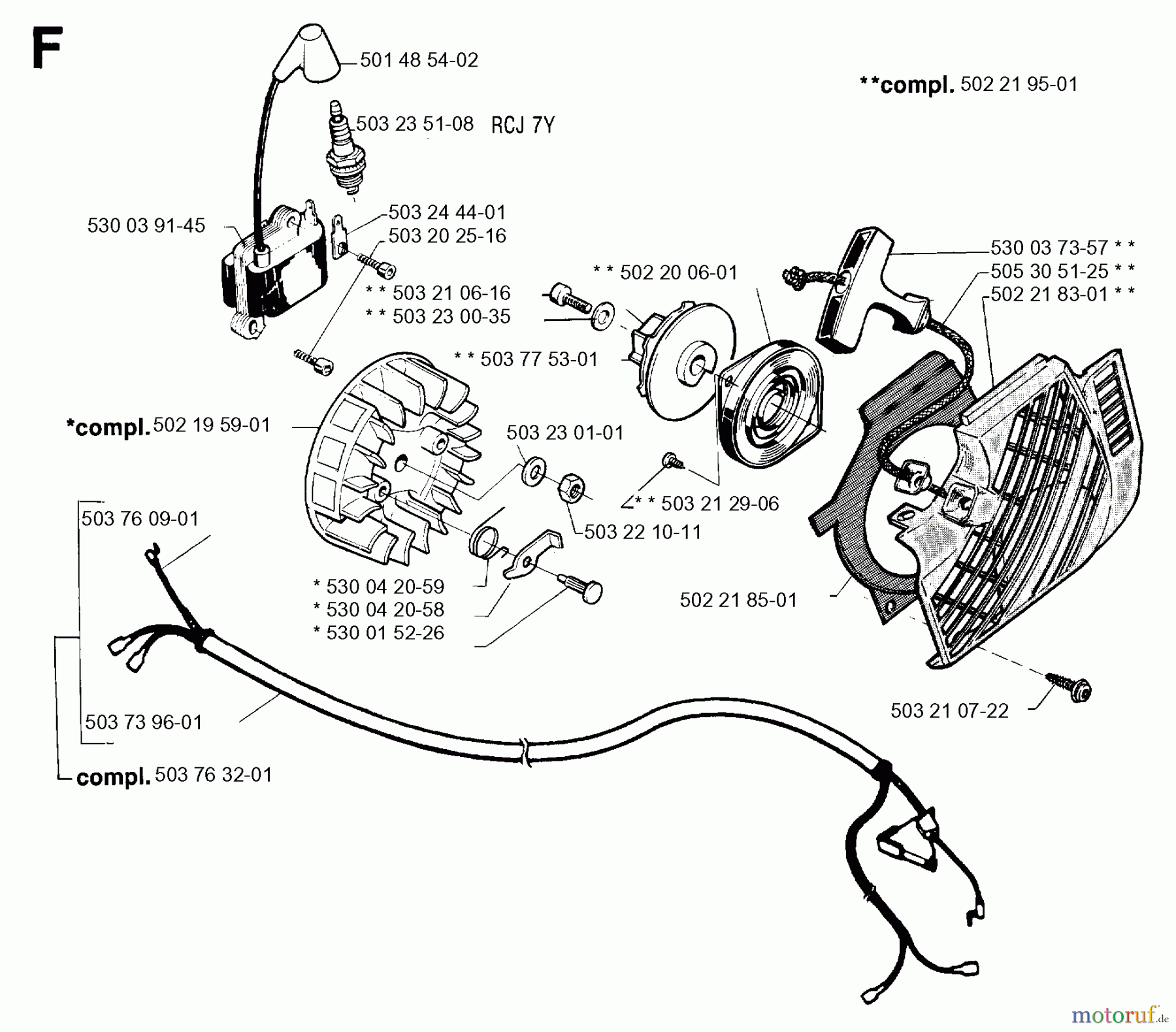  Jonsered Motorsensen, Trimmer BP40 - Jonsered String/Brush Trimmer (1995-02) STARTER