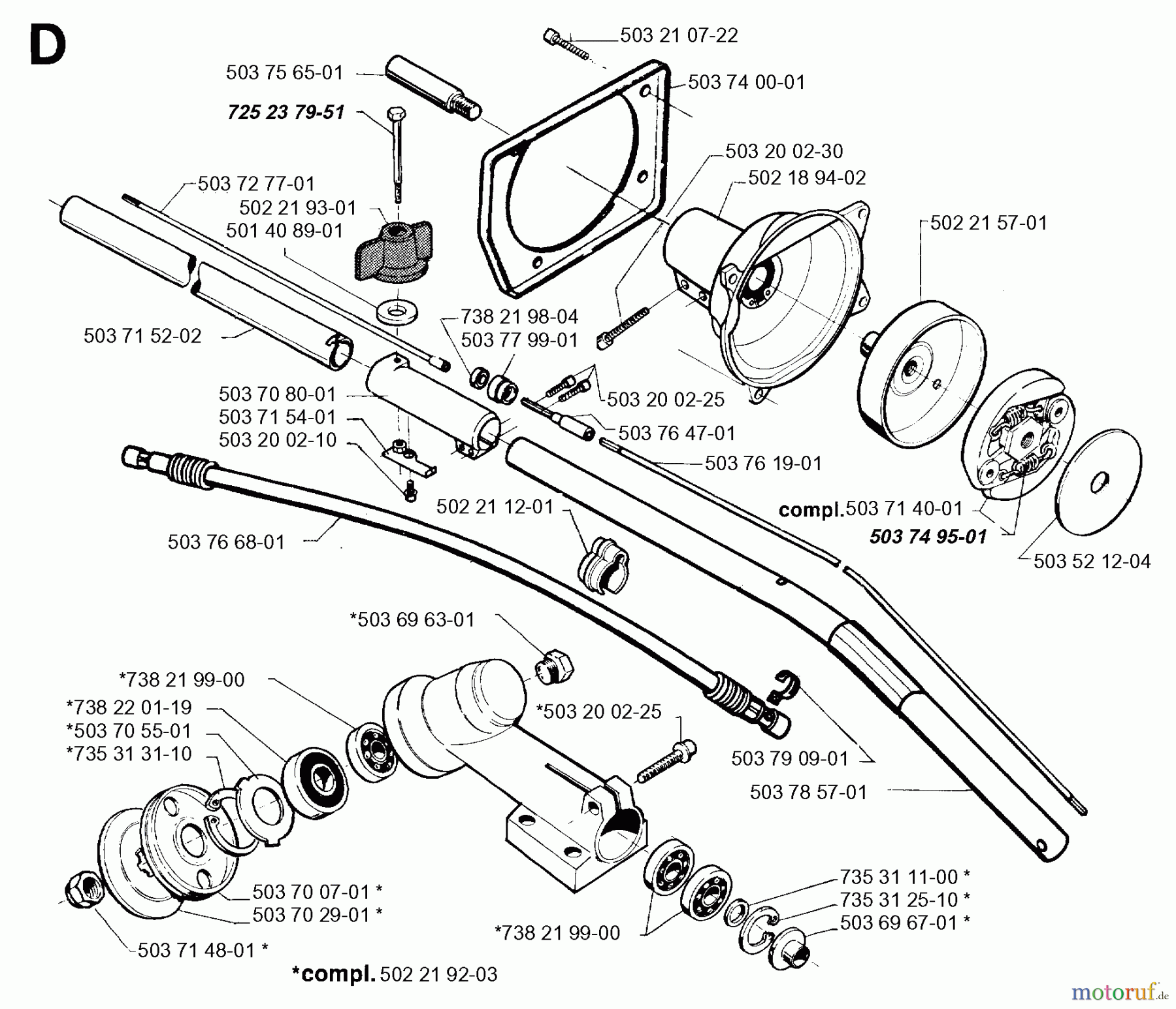  Jonsered Motorsensen, Trimmer BP40 - Jonsered String/Brush Trimmer (1996-03) BEVEL GEAR SHAFT