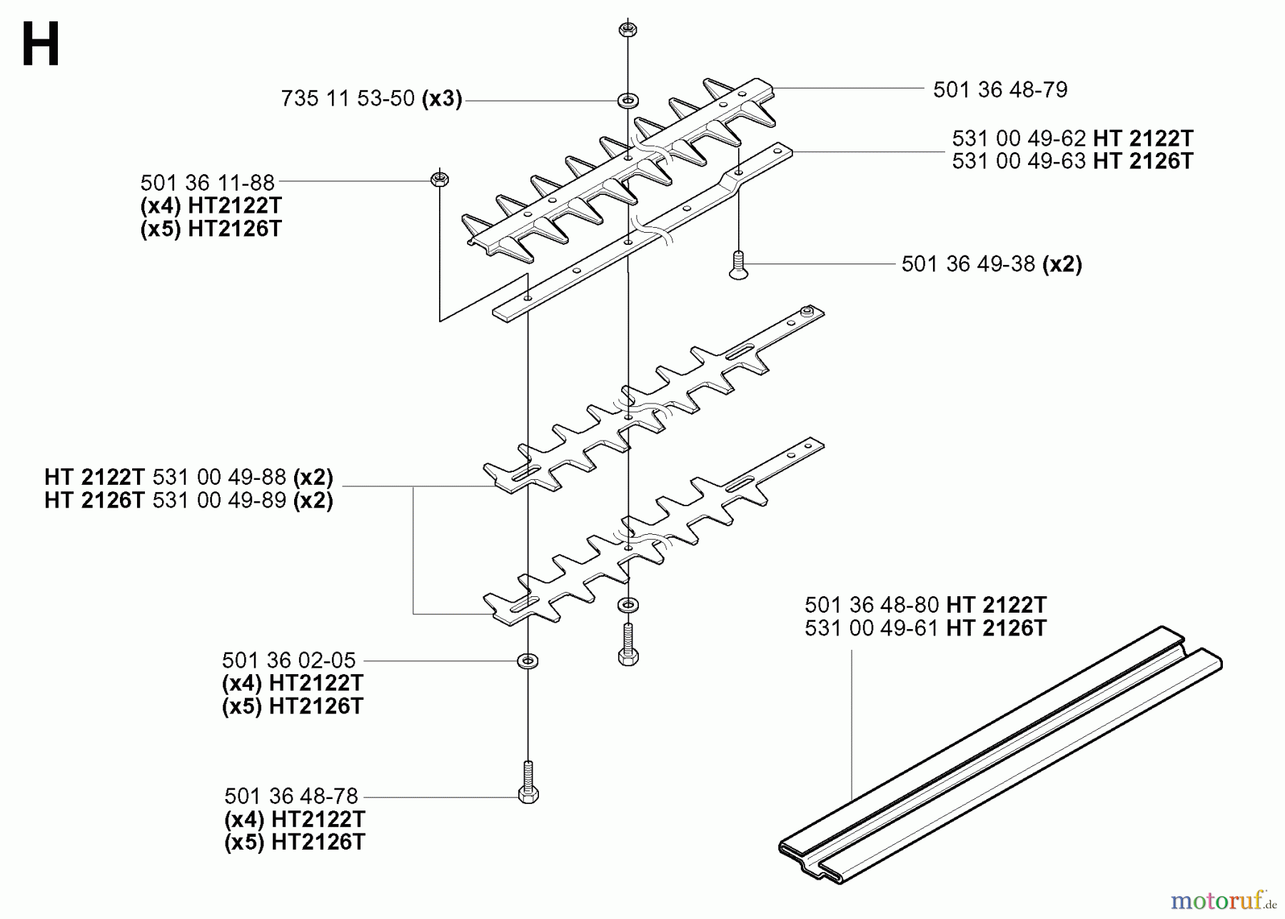  Jonsered Heckenscheren HT2126T - Jonsered Hedge Trimmer (2003-05) CUTTING EQUIPMENT
