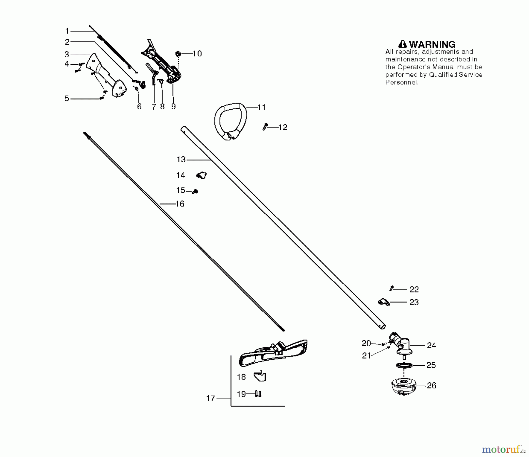  Jonsered Motorsensen, Trimmer GC2126 - Jonsered String/Brush Trimmer (2009-09) SHAFT HANDLE