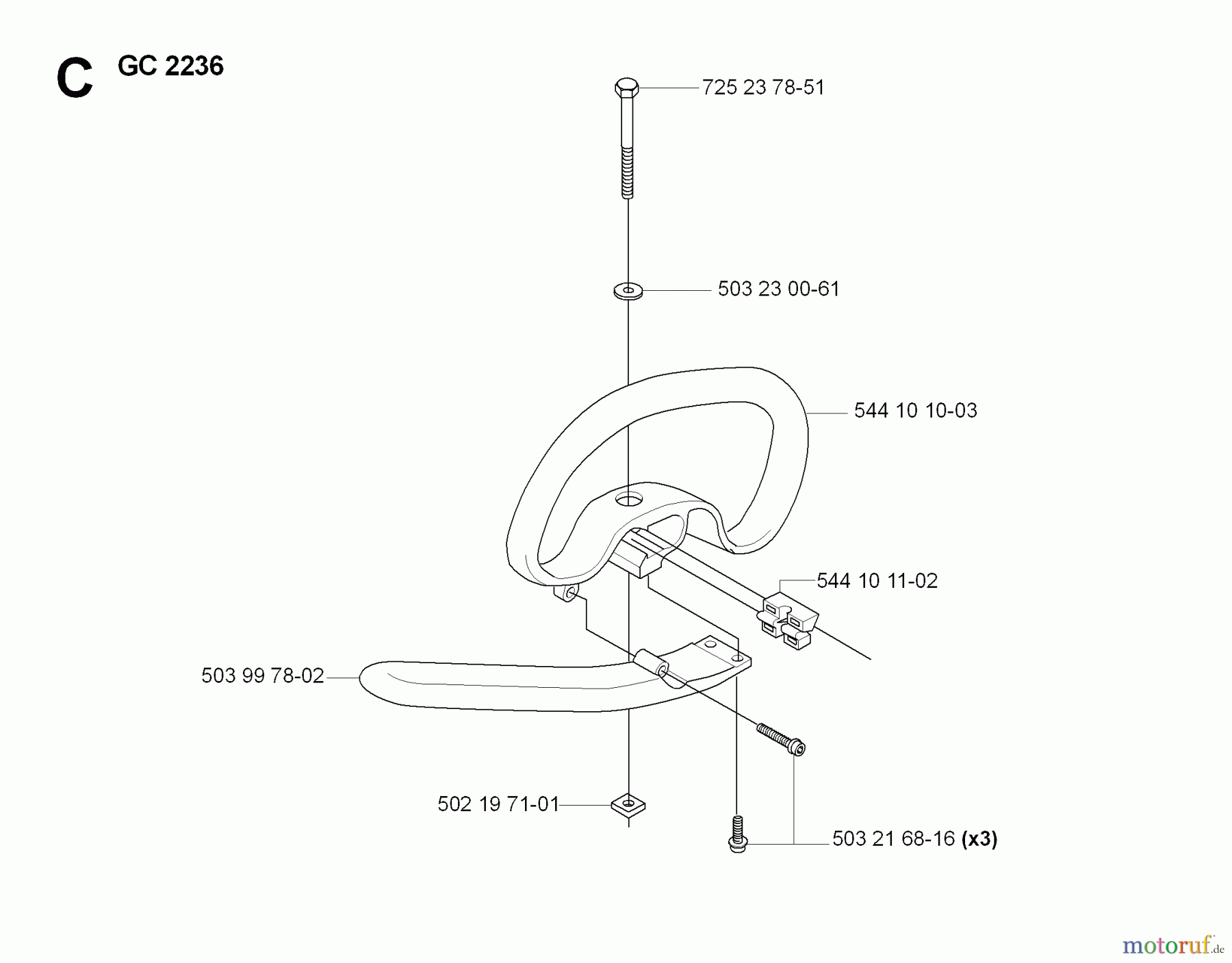  Jonsered Motorsensen, Trimmer GC2236 - Jonsered String/Brush Trimmer (2008-09) HANDLE