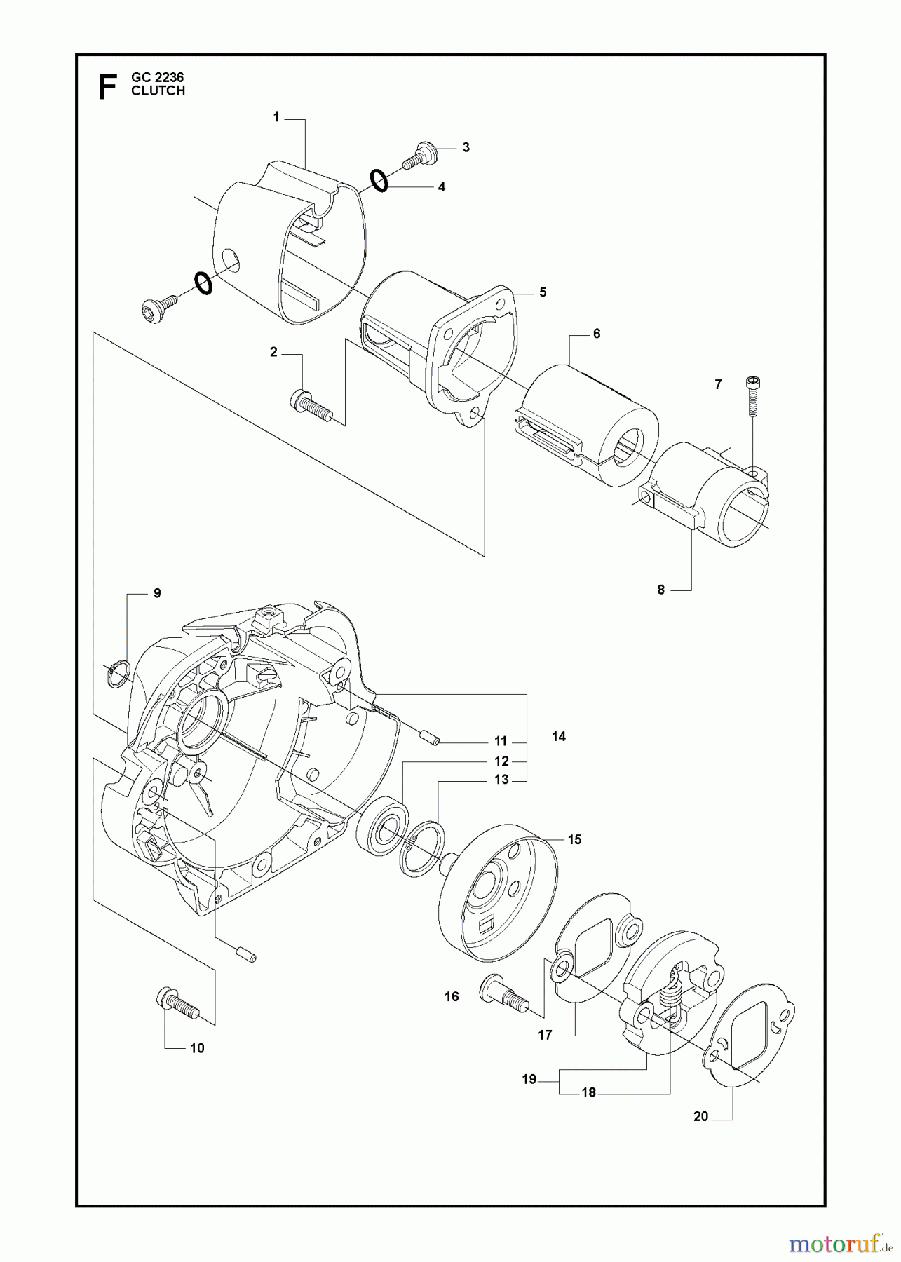  Jonsered Motorsensen, Trimmer GC2236 - Jonsered String/Brush Trimmer (2011-02) CLUTCH