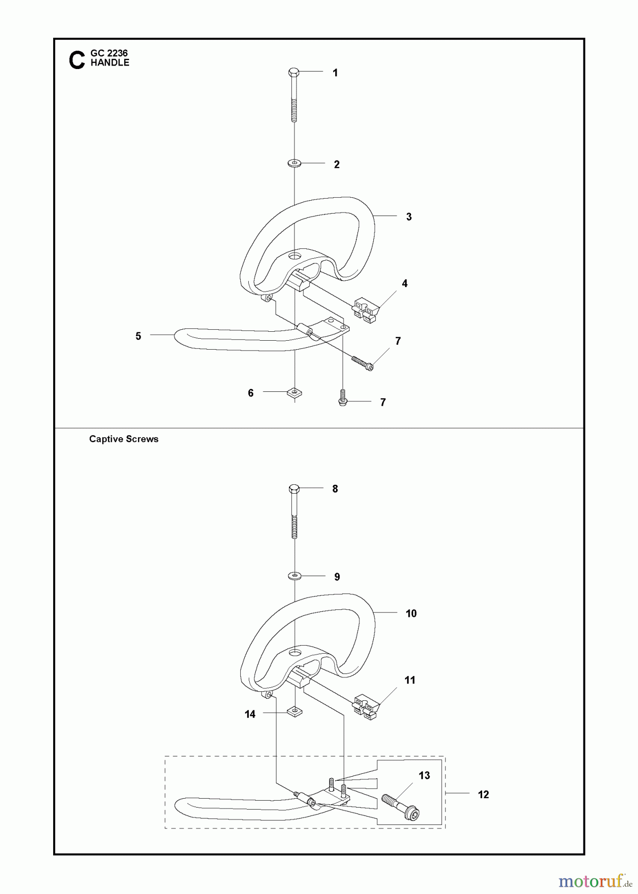  Jonsered Motorsensen, Trimmer GC2236 - Jonsered String/Brush Trimmer (2011-02) HANDLE