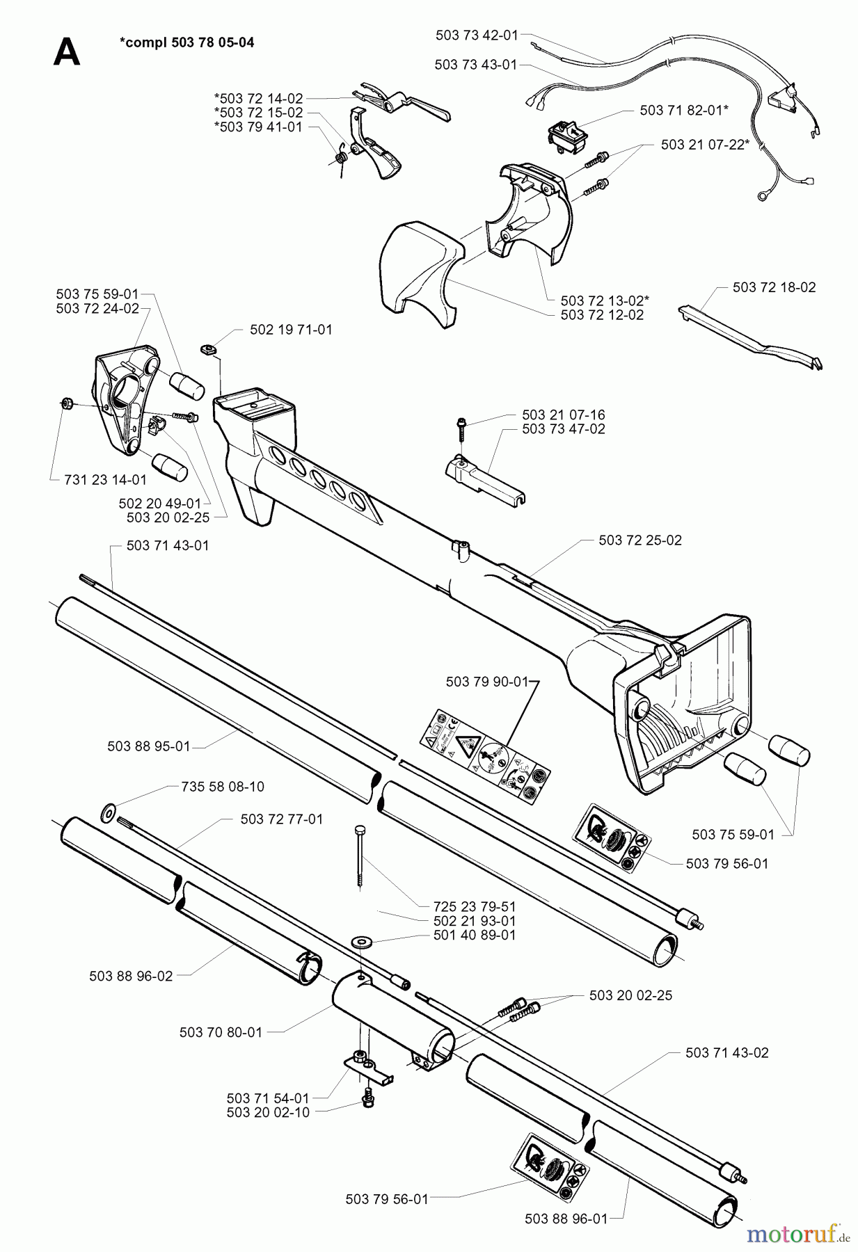  Jonsered Motorsensen, Trimmer GR2026 - Jonsered String/Brush Trimmer (1997-02) SHAFT HANDLE