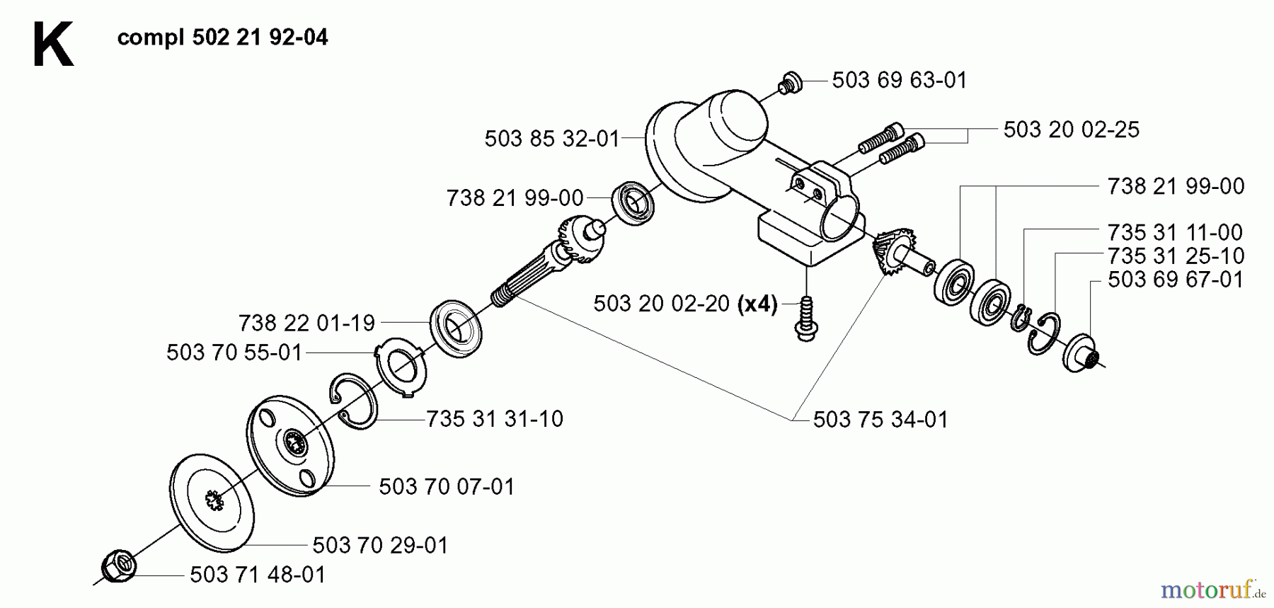  Jonsered Motorsensen, Trimmer GR2026 - Jonsered String/Brush Trimmer (2000-10) BEVEL GEAR