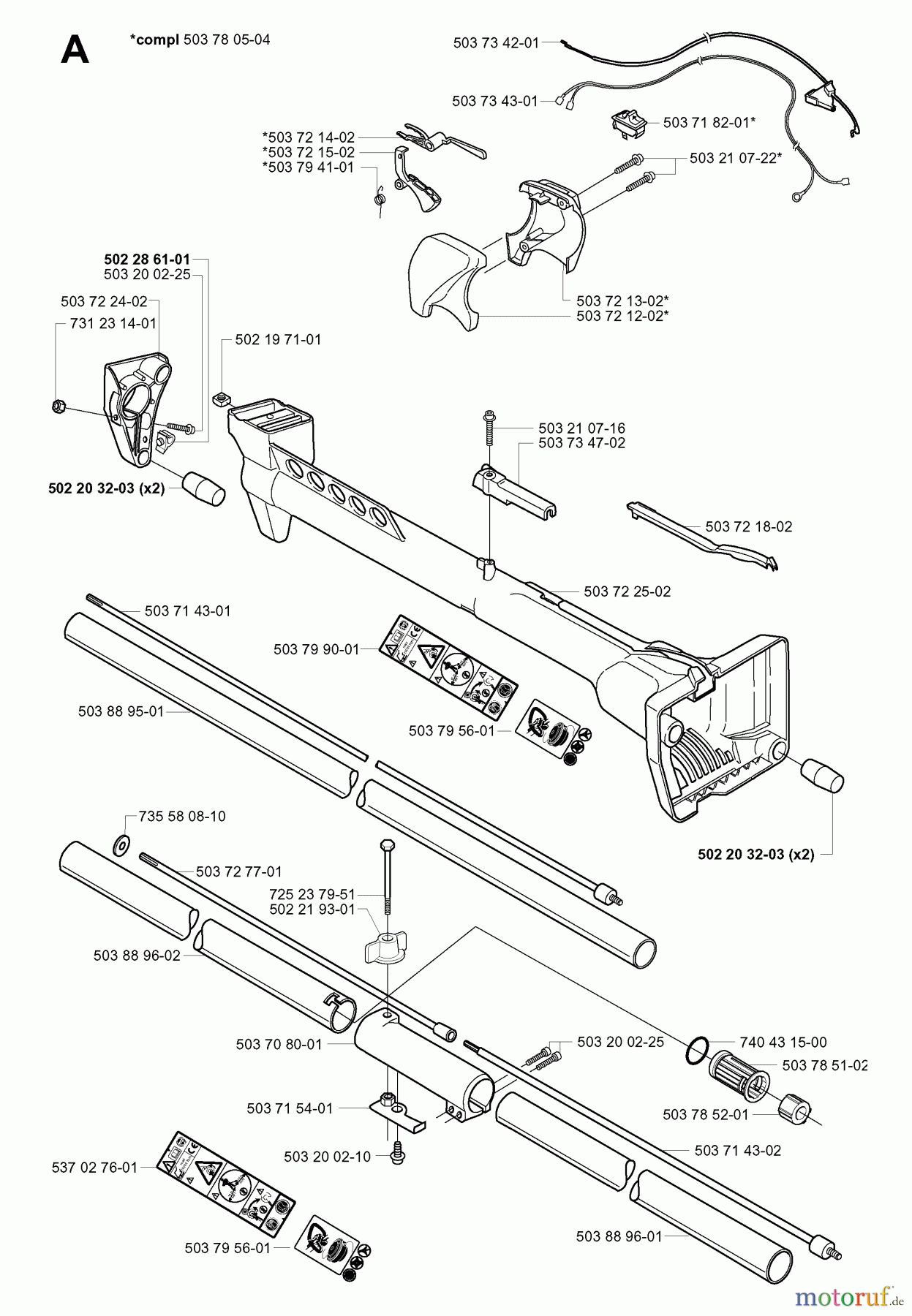 Jonsered Motorsensen, Trimmer GR2026 - Jonsered String/Brush Trimmer (2000-10) SHAFT HANDLE