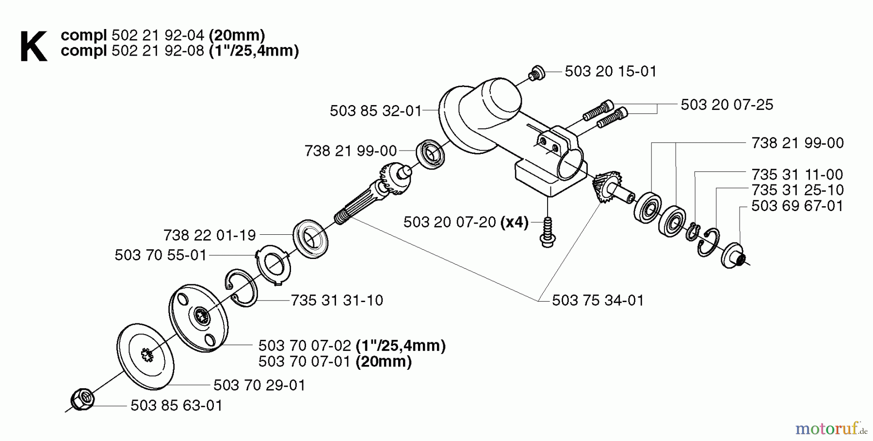  Jonsered Motorsensen, Trimmer GR2026 - Jonsered String/Brush Trimmer (2002-08) BEVEL GEAR