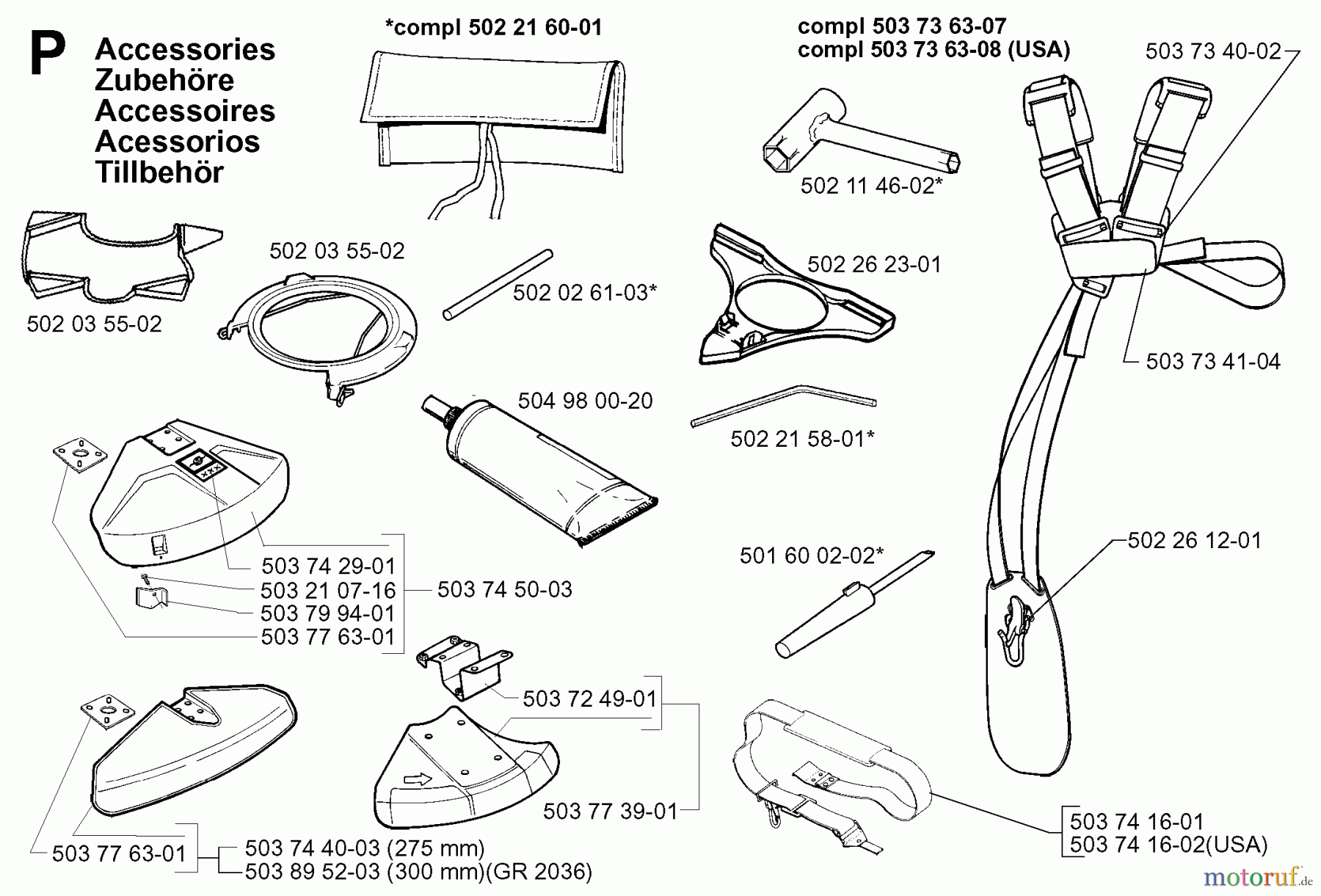  Jonsered Motorsensen, Trimmer GR2036 - Jonsered String/Brush Trimmer (1998-02) ACCESSORIES