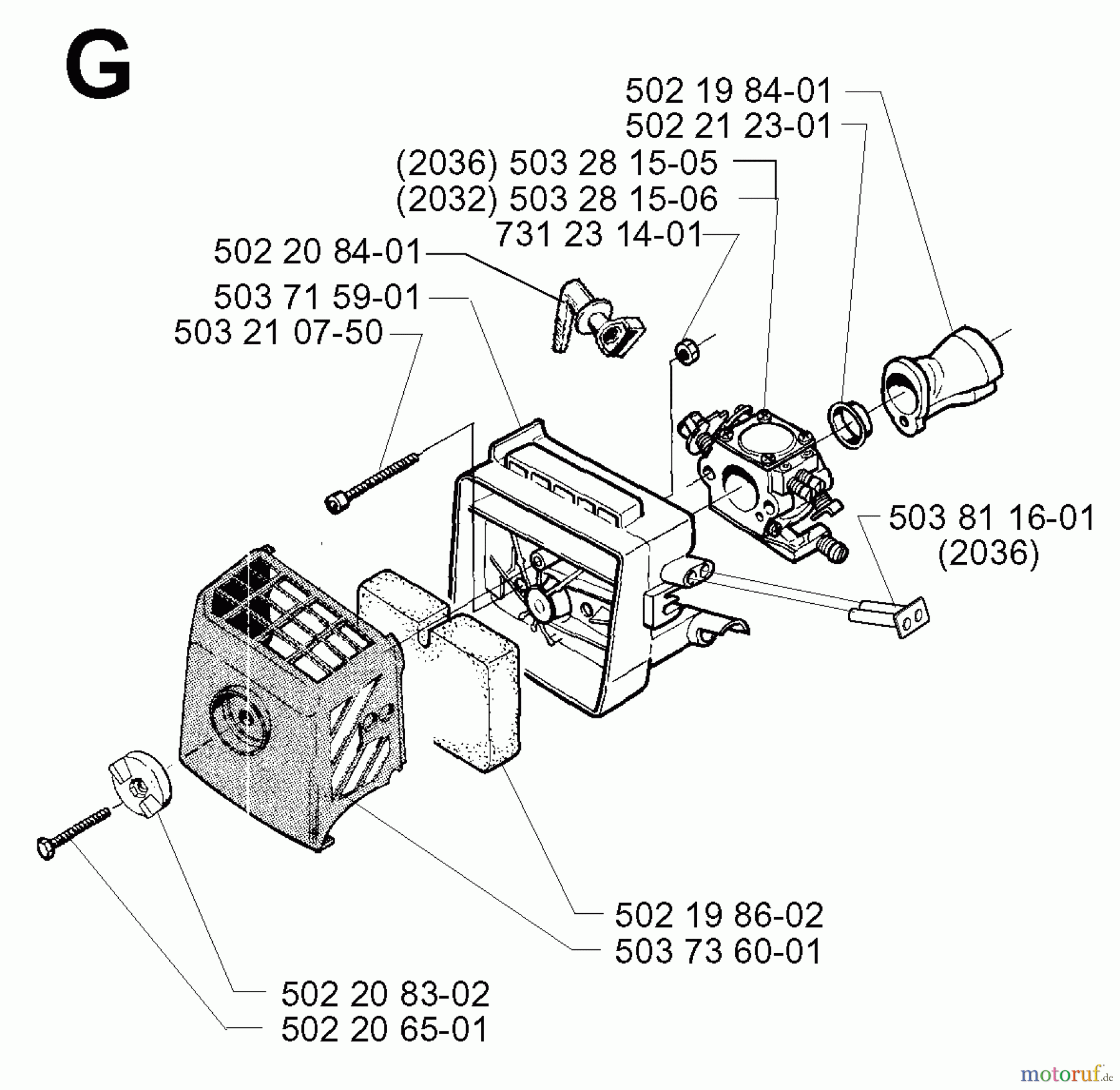  Jonsered Motorsensen, Trimmer GR2032 - Jonsered String/Brush Trimmer (1998-02) CARBURETOR AIR FILTER