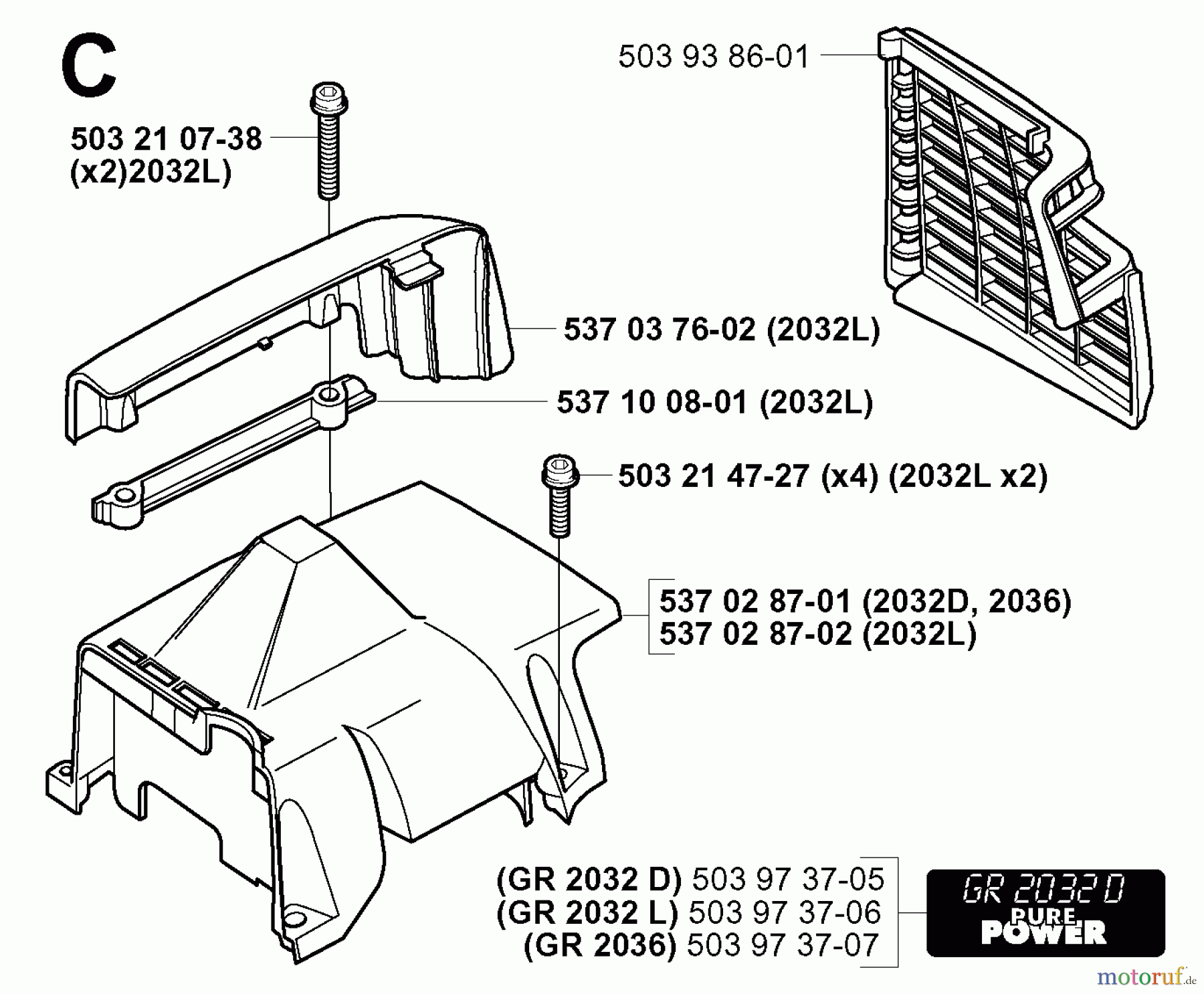  Jonsered Motorsensen, Trimmer GR2032 - Jonsered String/Brush Trimmer (2000-10) COVER