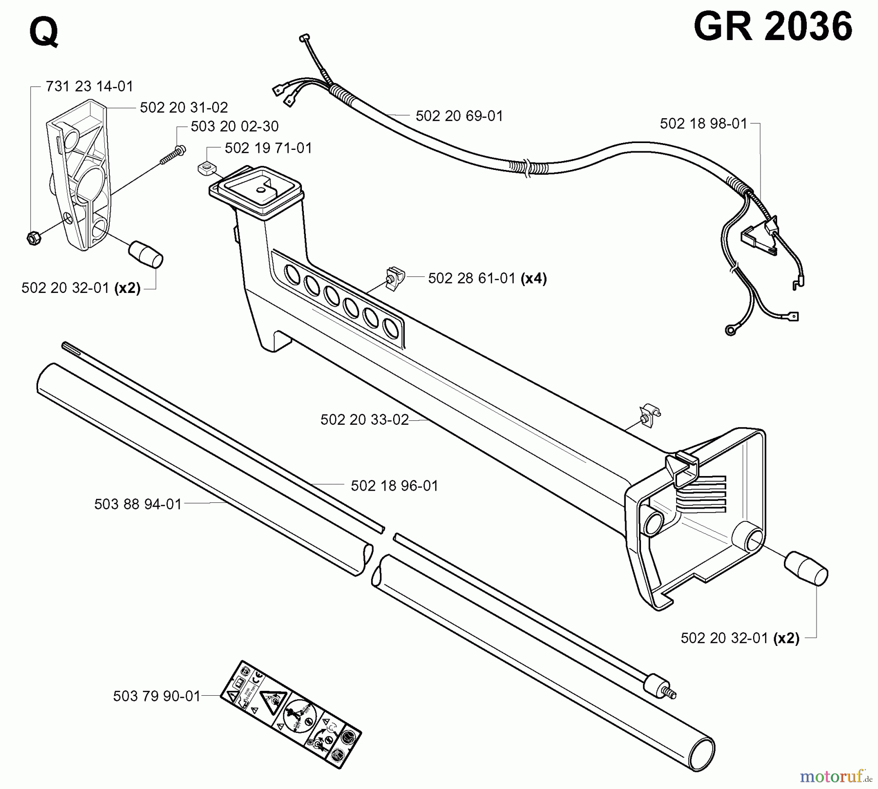  Jonsered Motorsensen, Trimmer GR2032 - Jonsered String/Brush Trimmer (2000-10) SHAFT