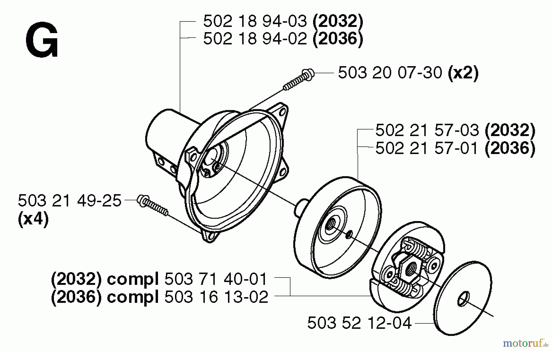  Jonsered Motorsensen, Trimmer GR2032 - Jonsered String/Brush Trimmer (2002-08) CLUTCH
