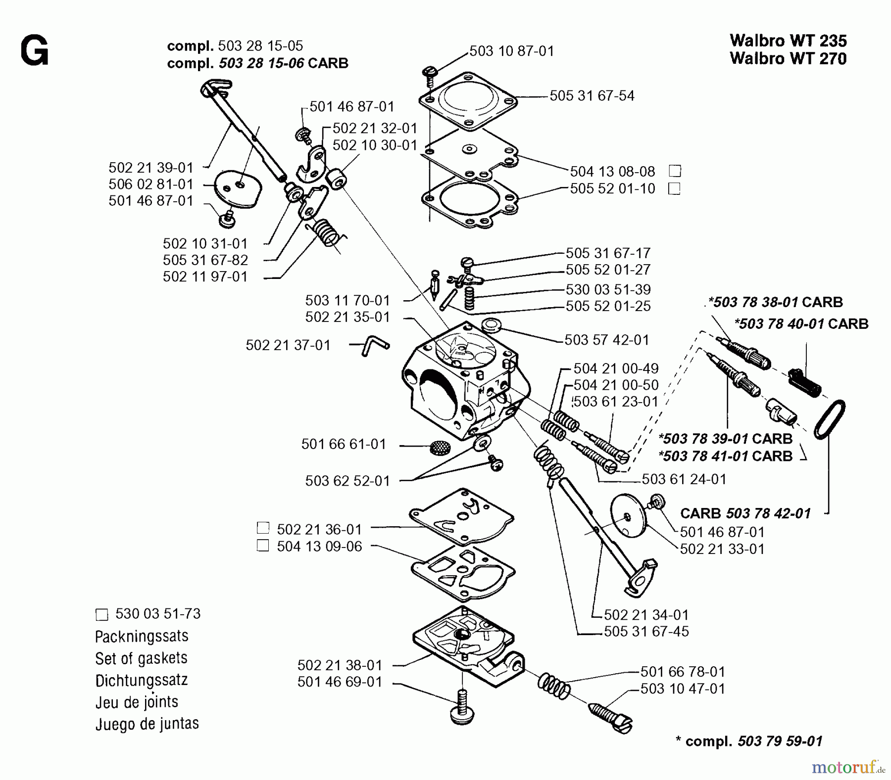  Jonsered Motorsensen, Trimmer GR26 - Jonsered String/Brush Trimmer (1996-01) CARBURETOR DETAILS