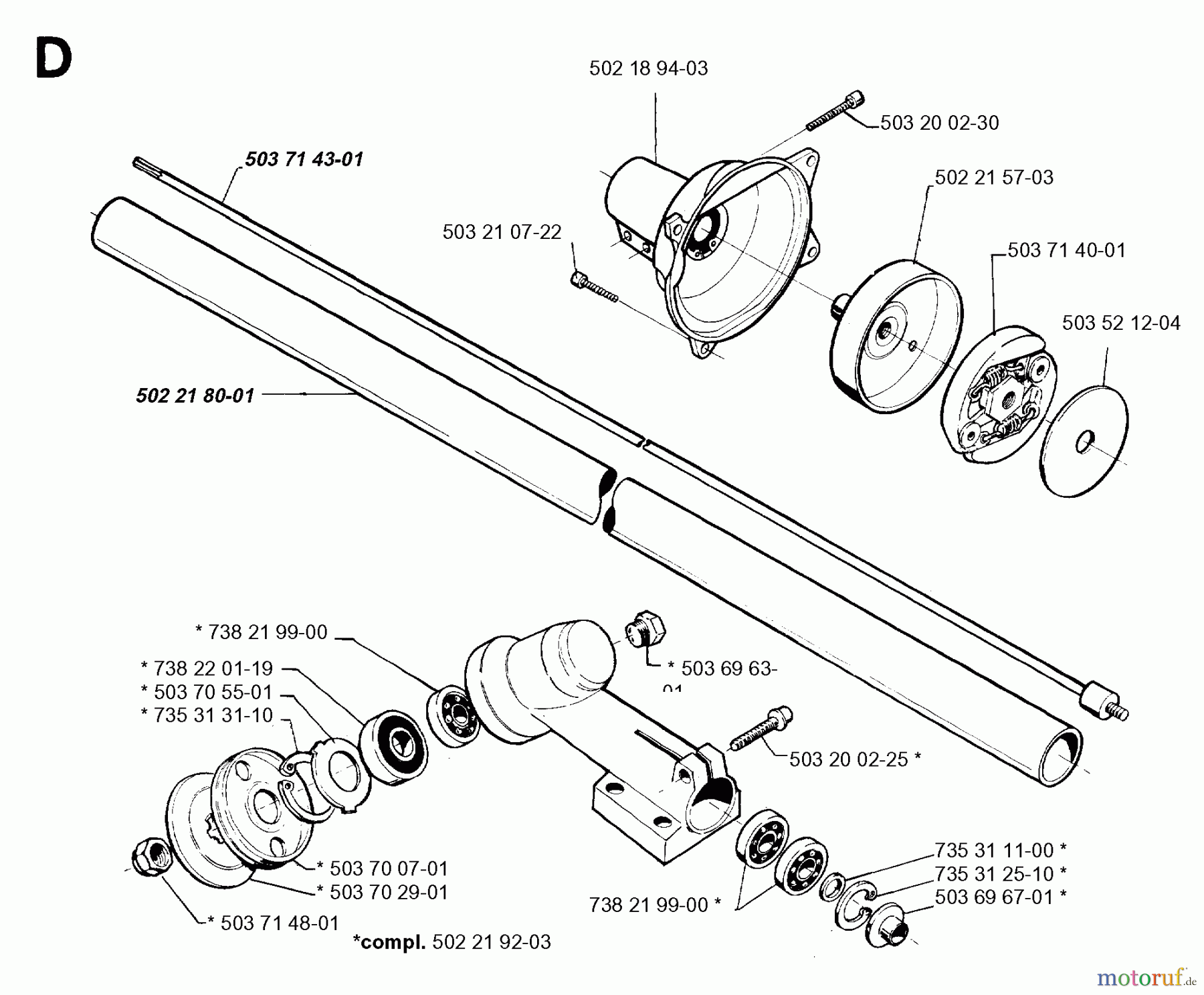  Jonsered Motorsensen, Trimmer GR32 - Jonsered String/Brush Trimmer (1995-01) BEVEL GEAR SHAFT