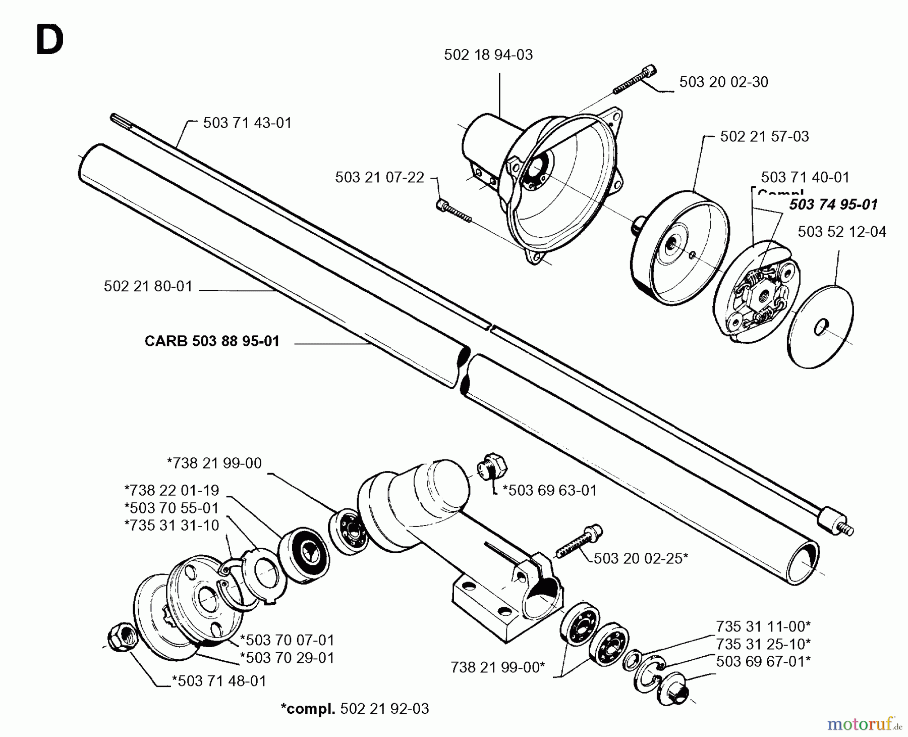  Jonsered Motorsensen, Trimmer GR32 - Jonsered String/Brush Trimmer (1996-06) BEVEL GEAR SHAFT