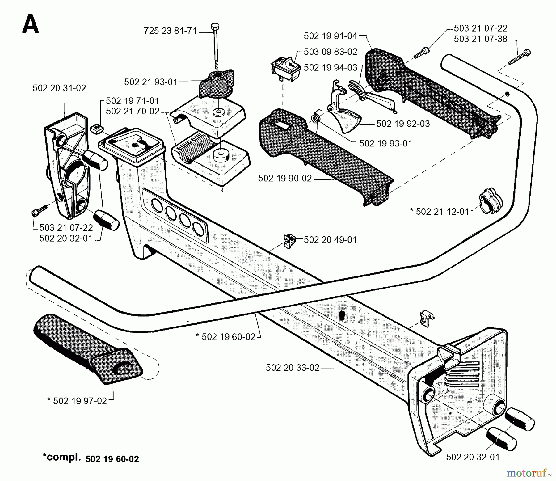  Jonsered Motorsensen, Trimmer GR36 - Jonsered String/Brush Trimmer (1993-03) HANDLE CONTROLS