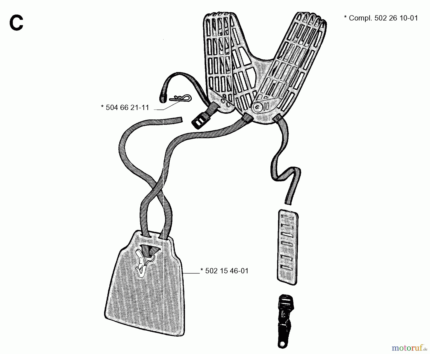  Jonsered Motorsensen, Trimmer GR41 - Jonsered String/Brush Trimmer (1991-03) HARNESS