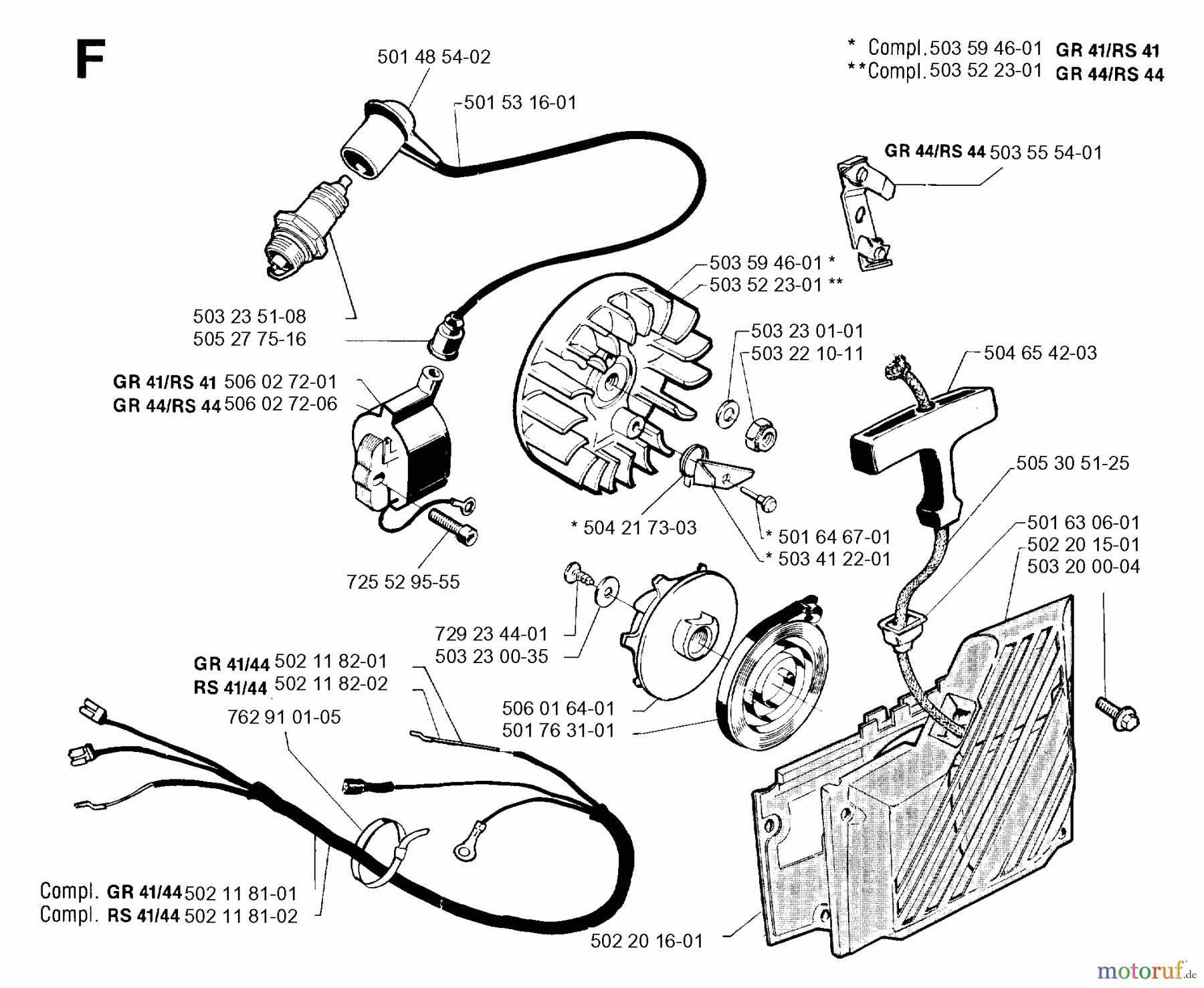  Jonsered Motorsensen, Trimmer RS44 - Jonsered String/Brush Trimmer (1992-09) STARTER