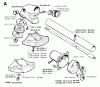 Jonsered GR44 - String/Brush Trimmer (1993-05) Listas de piezas de repuesto y dibujos BEVEL GEAR SHAFT