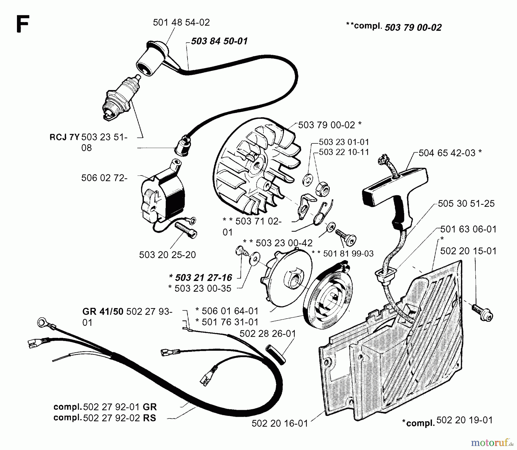  Jonsered Motorsensen, Trimmer RS44 - Jonsered String/Brush Trimmer (1996-10) STARTER