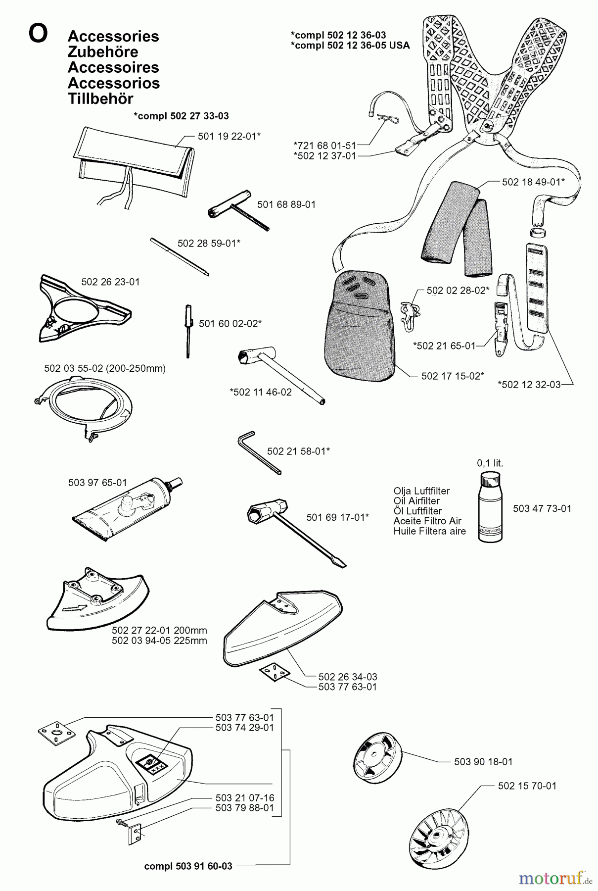  Jonsered Motorsensen, Trimmer GR50 - Jonsered String/Brush Trimmer (1998-06) ACCESSORIES