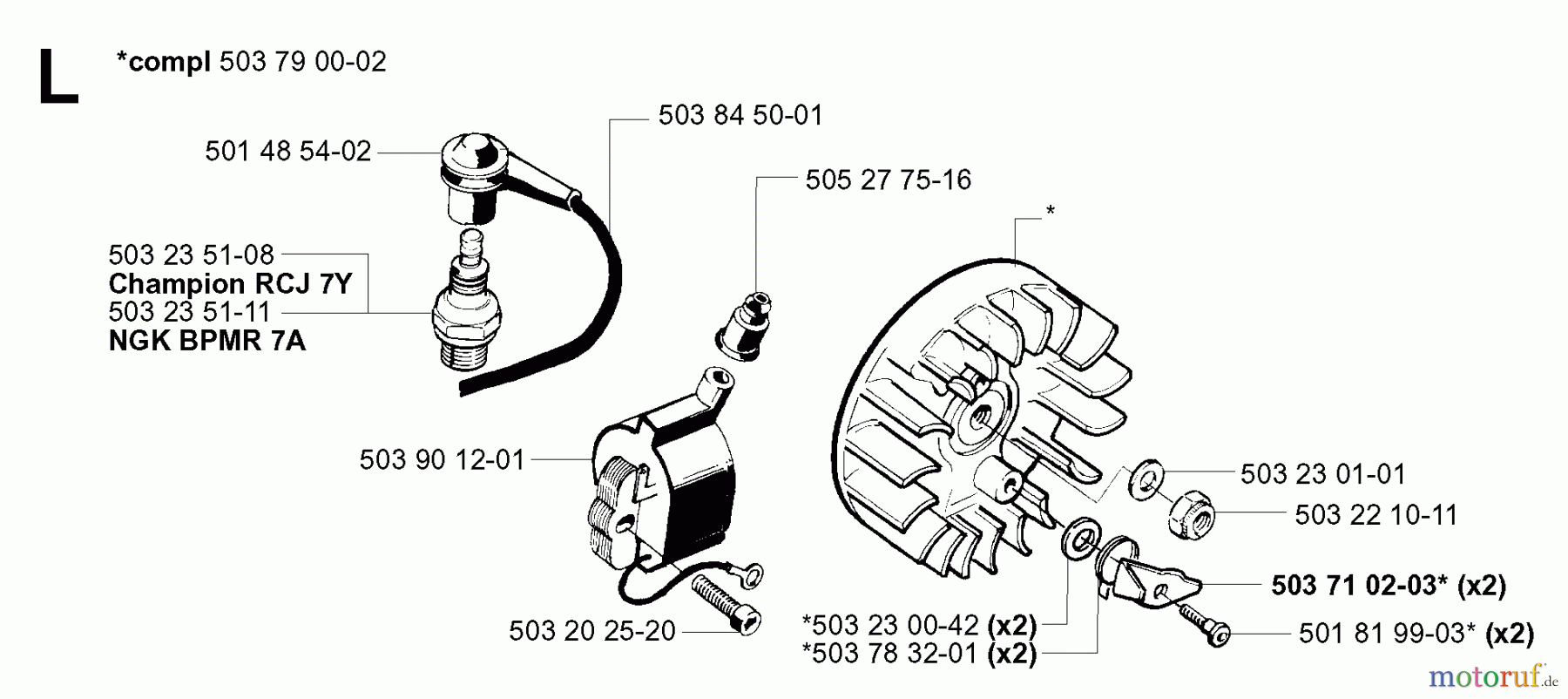  Jonsered Motorsensen, Trimmer GR50 EPA - Jonsered String/Brush Trimmer (2001-03) IGNITION SYSTEM