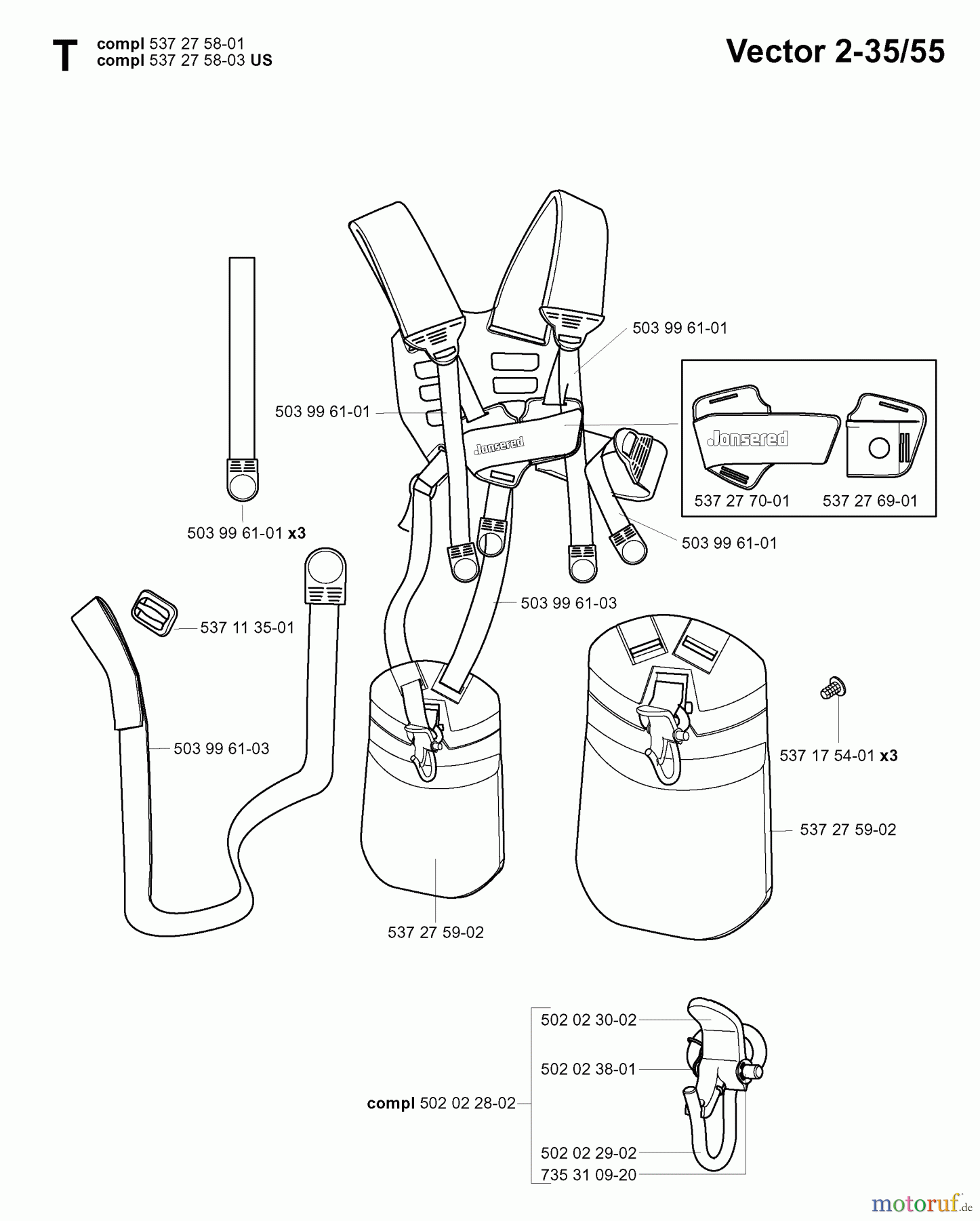  Jonsered Motorsensen, Trimmer GR50 EPA - Jonsered String/Brush Trimmer (2006-01) HARNESS #1