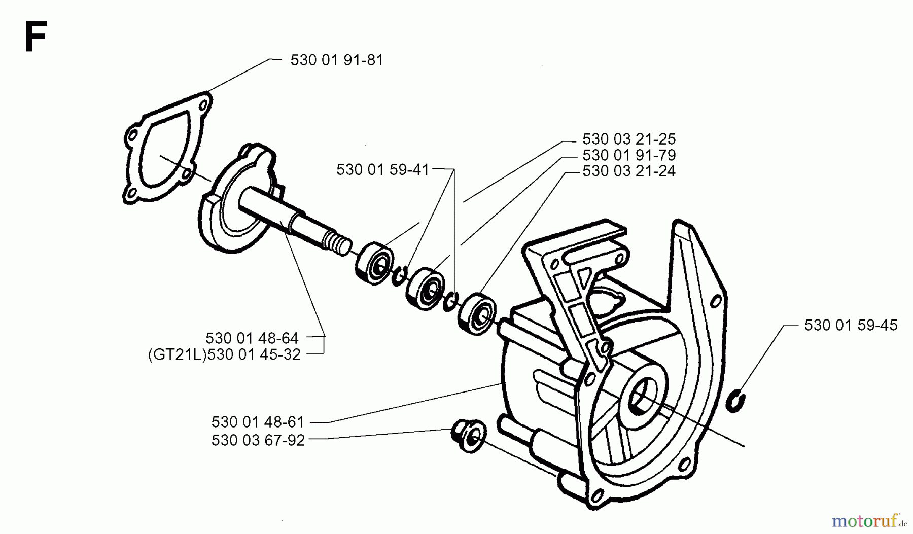  Jonsered Motorsensen, Trimmer GT25 - Jonsered String/Brush Trimmer (1997-05) CRANKCASE #1