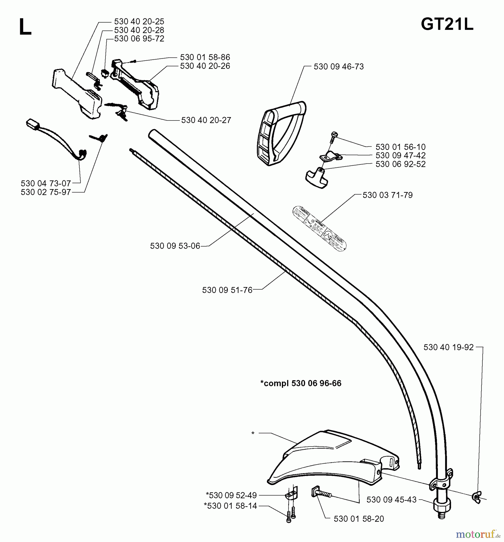  Jonsered Motorsensen, Trimmer GT25 - Jonsered String/Brush Trimmer (1997-05) SHAFT HANDLE #2