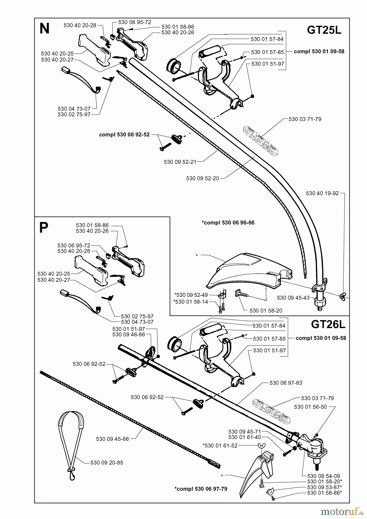  Jonsered Motorsensen, Trimmer GT21 - Jonsered String/Brush Trimmer (1997-05) SHAFT HANDLE #2