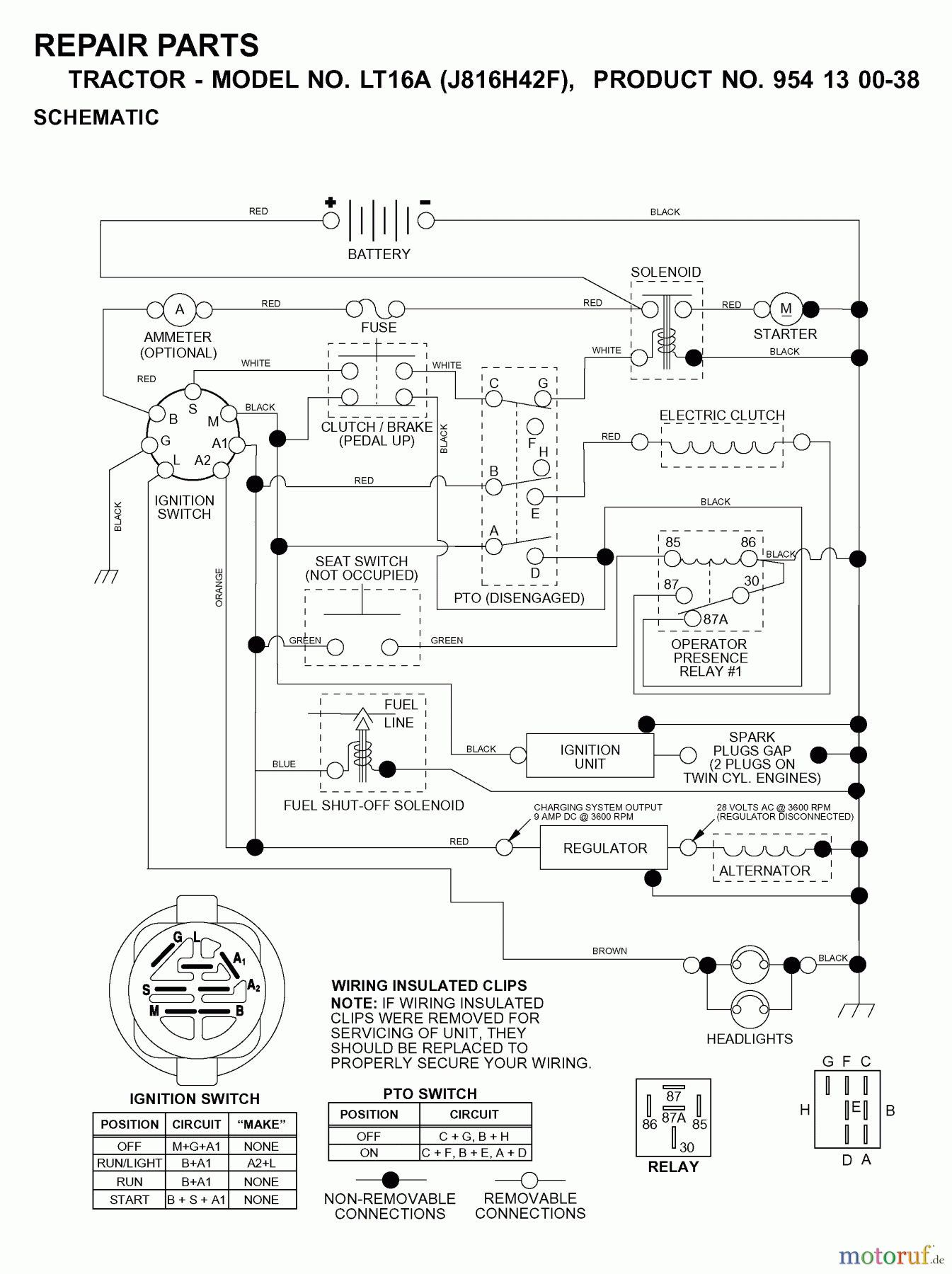  Jonsered Rasen  und Garten Traktoren LT16A (J816H42F, 954130038) - Jonsered Lawn & Garden Tractor (2000-03) SCHEMATIC