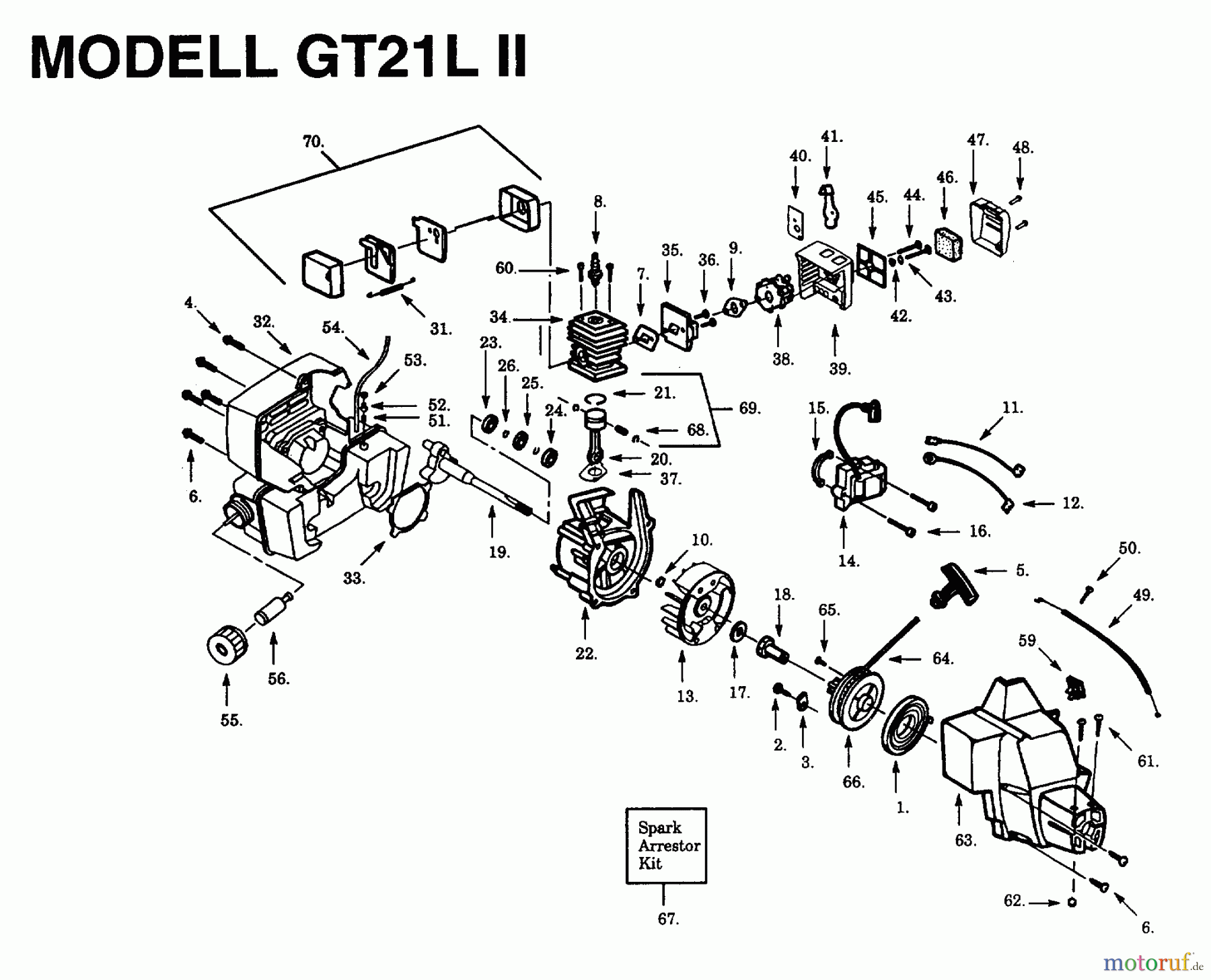  Jonsered Motorsensen, Trimmer GT21L - Jonsered String/Brush Trimmer (1993-01) ENGINE