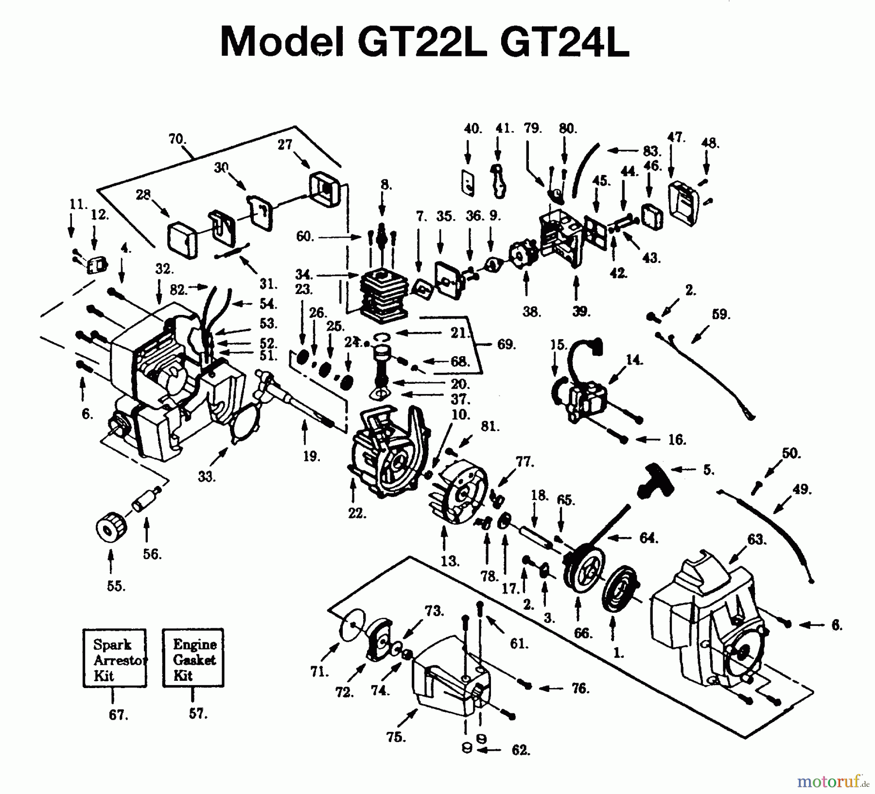  Jonsered Motorsensen, Trimmer GT24L - Jonsered String/Brush Trimmer (1995-05) ENGINE