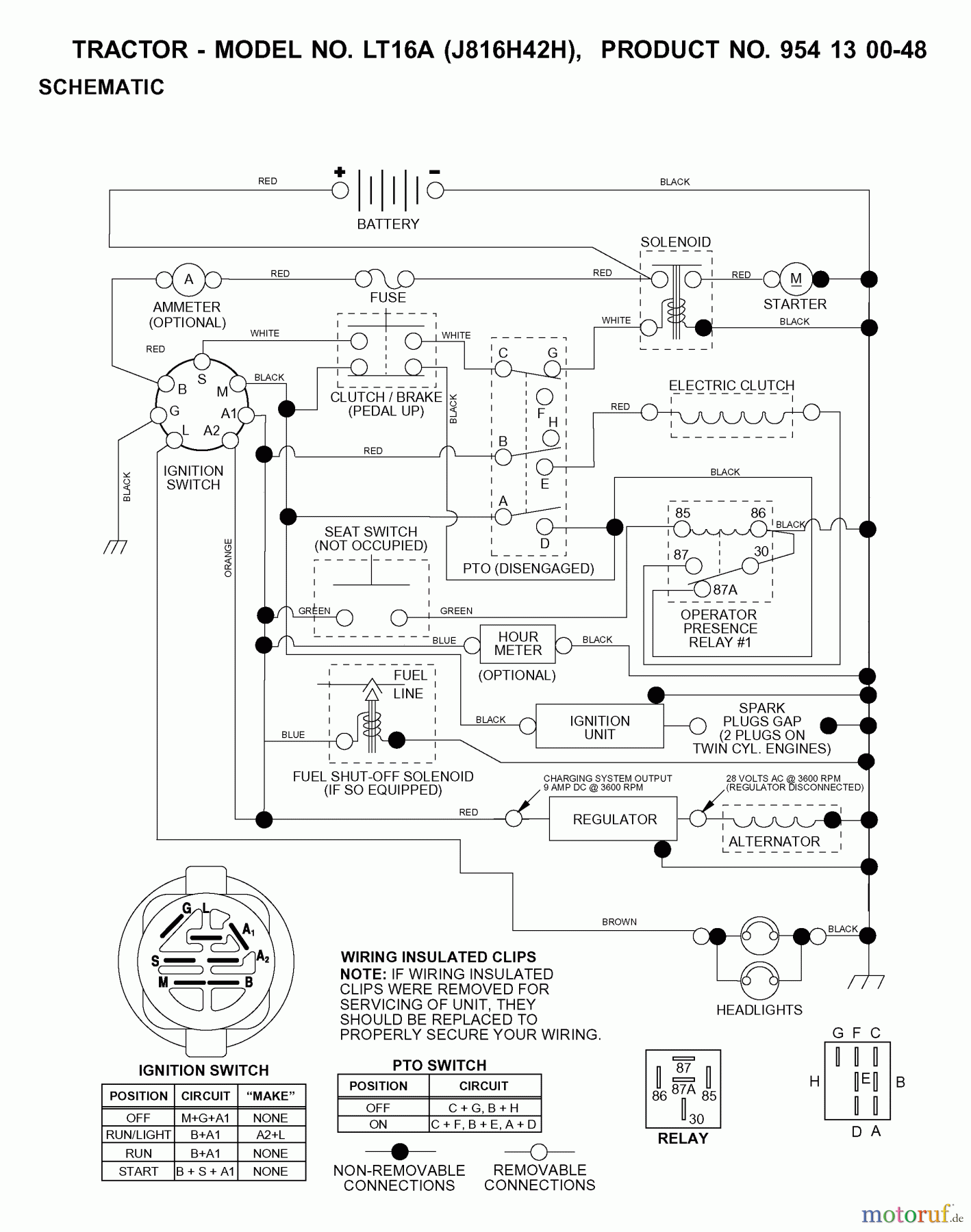 Jonsered Rasen  und Garten Traktoren LT16A (J816H42H, 954130048) - Jonsered Lawn & Garden Tractor (2001-01) SCHEMATIC