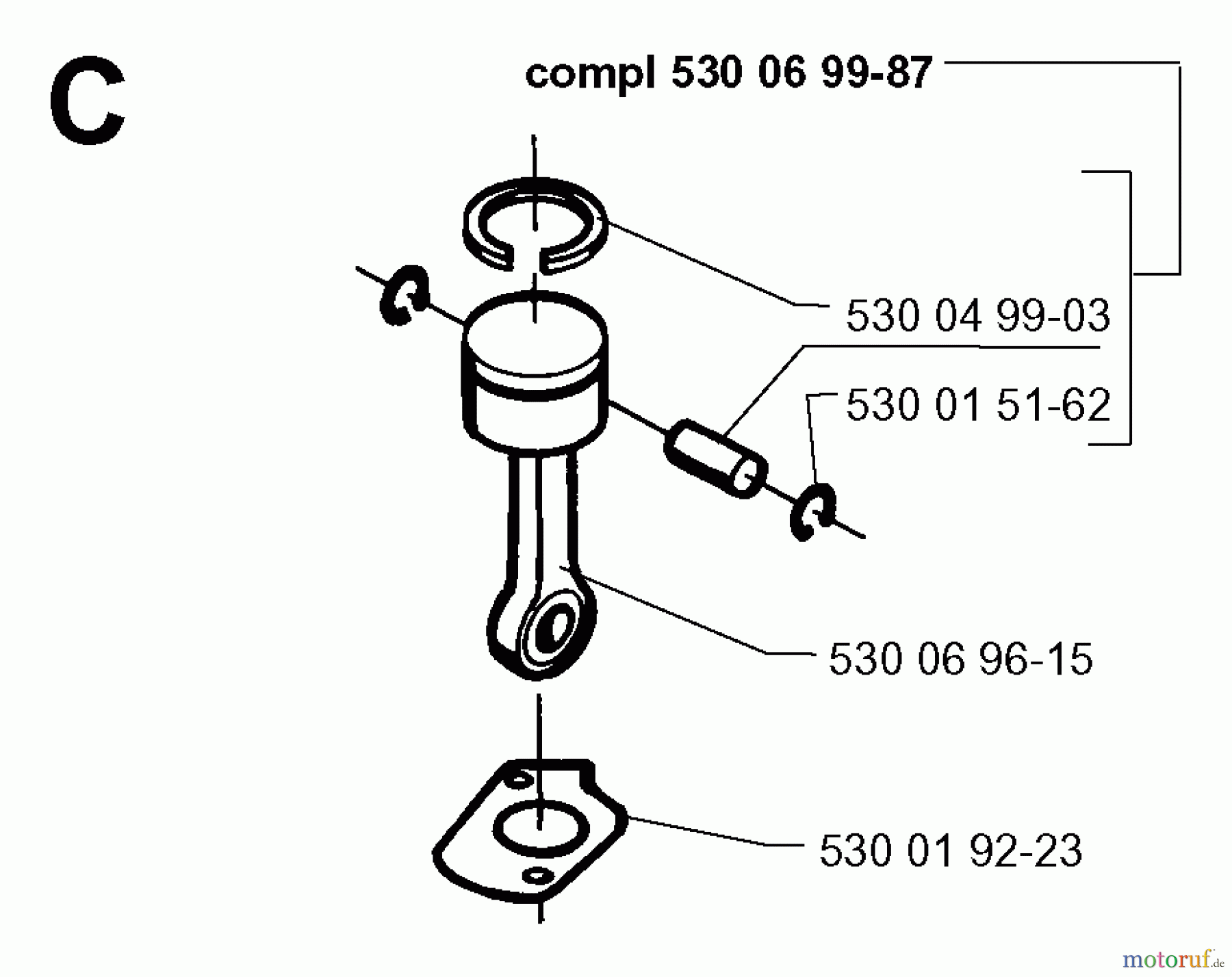  Jonsered Motorsensen, Trimmer GT26D - Jonsered String/Brush Trimmer (1999-05) CYLINDER PISTON