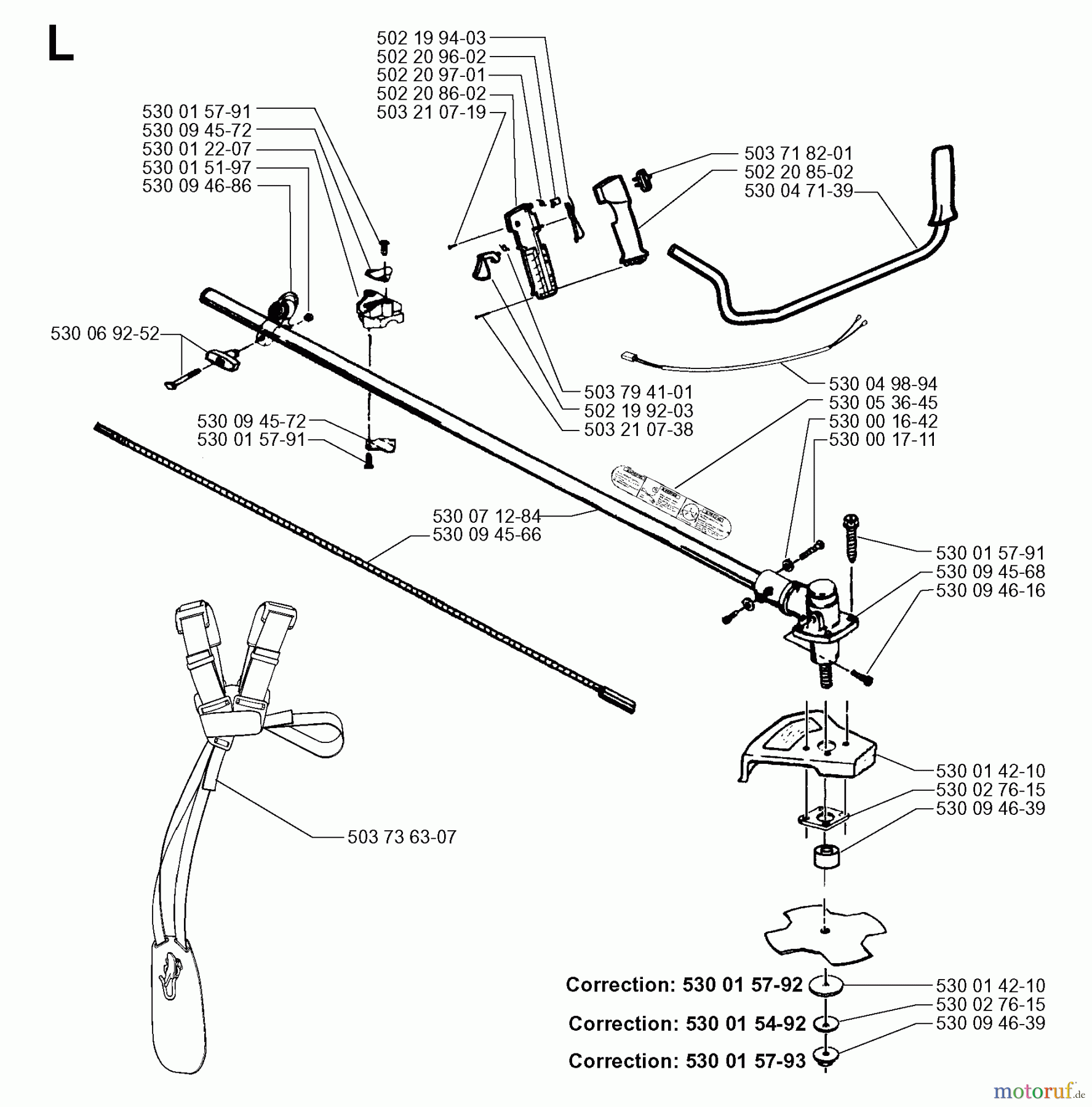  Jonsered Motorsensen, Trimmer GT26D - Jonsered String/Brush Trimmer (1999-05) SHAFT HANDLE