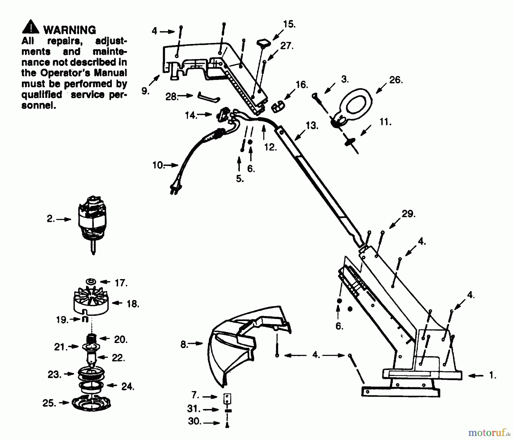  Jonsered Motorsensen, Trimmer GT400EL - Jonsered String/Brush Trimmer (1996-03) PRODUCT COMPLETE