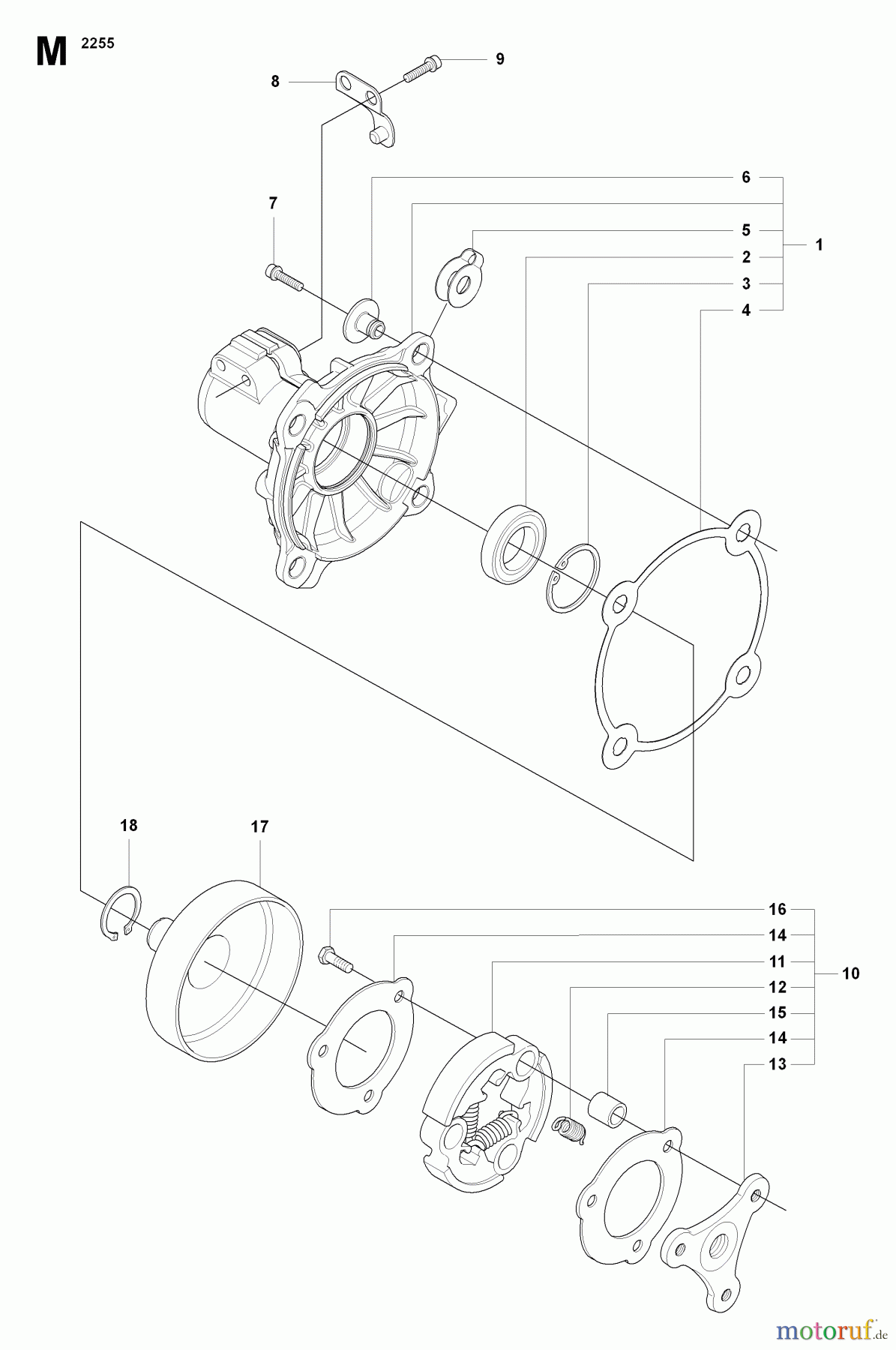  Jonsered Motorsensen, Trimmer MC2255 - Jonsered String/Brush Trimmer (2008-07) CLUTCH
