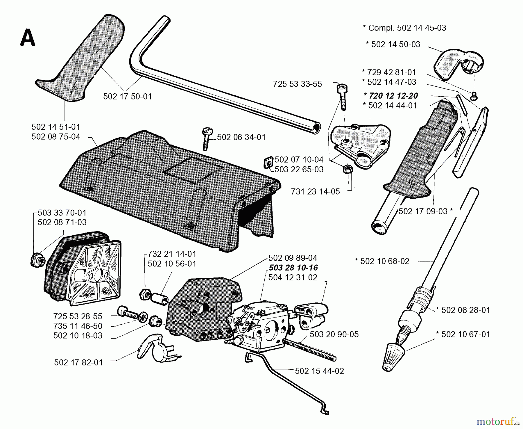  Jonsered Motorsensen, Trimmer RS40 - Jonsered String/Brush Trimmer (1990-02) HANDLE CONTROLS