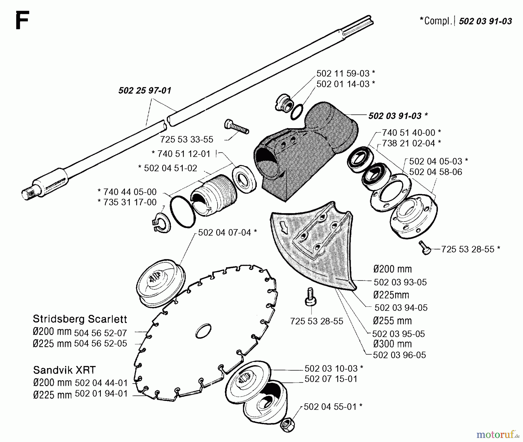  Jonsered Motorsensen, Trimmer RS51 - Jonsered String/Brush Trimmer (1991-09) BEVEL GEAR SHAFT
