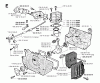 Jonsered RS40 - String/Brush Trimmer (1993-05) Listas de piezas de repuesto y dibujos CYLINDER CRANKCASE