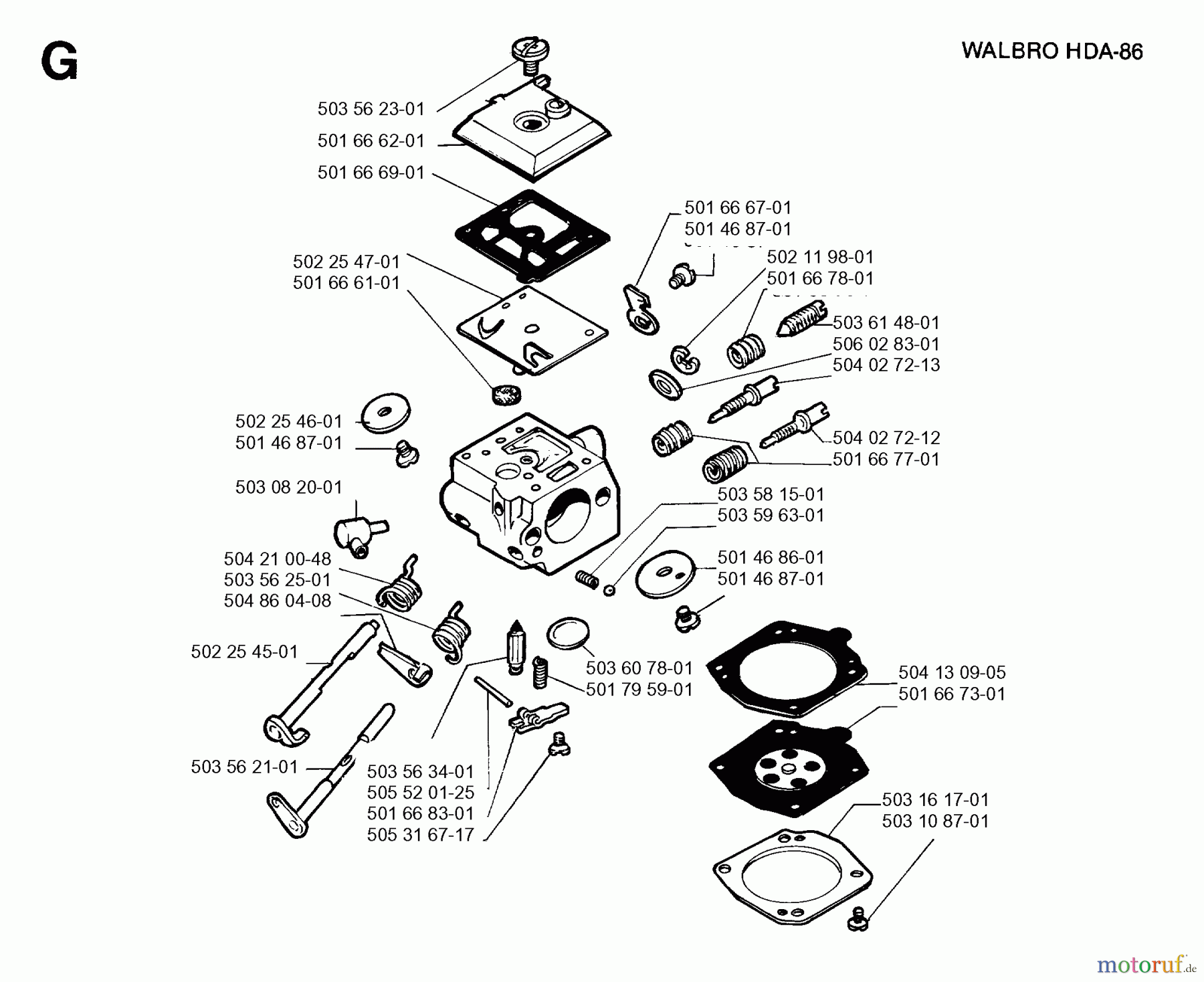 Jonsered Motorsensen, Trimmer RS51 - Jonsered String/Brush Trimmer (1990-06) CARBURETOR DETAILS