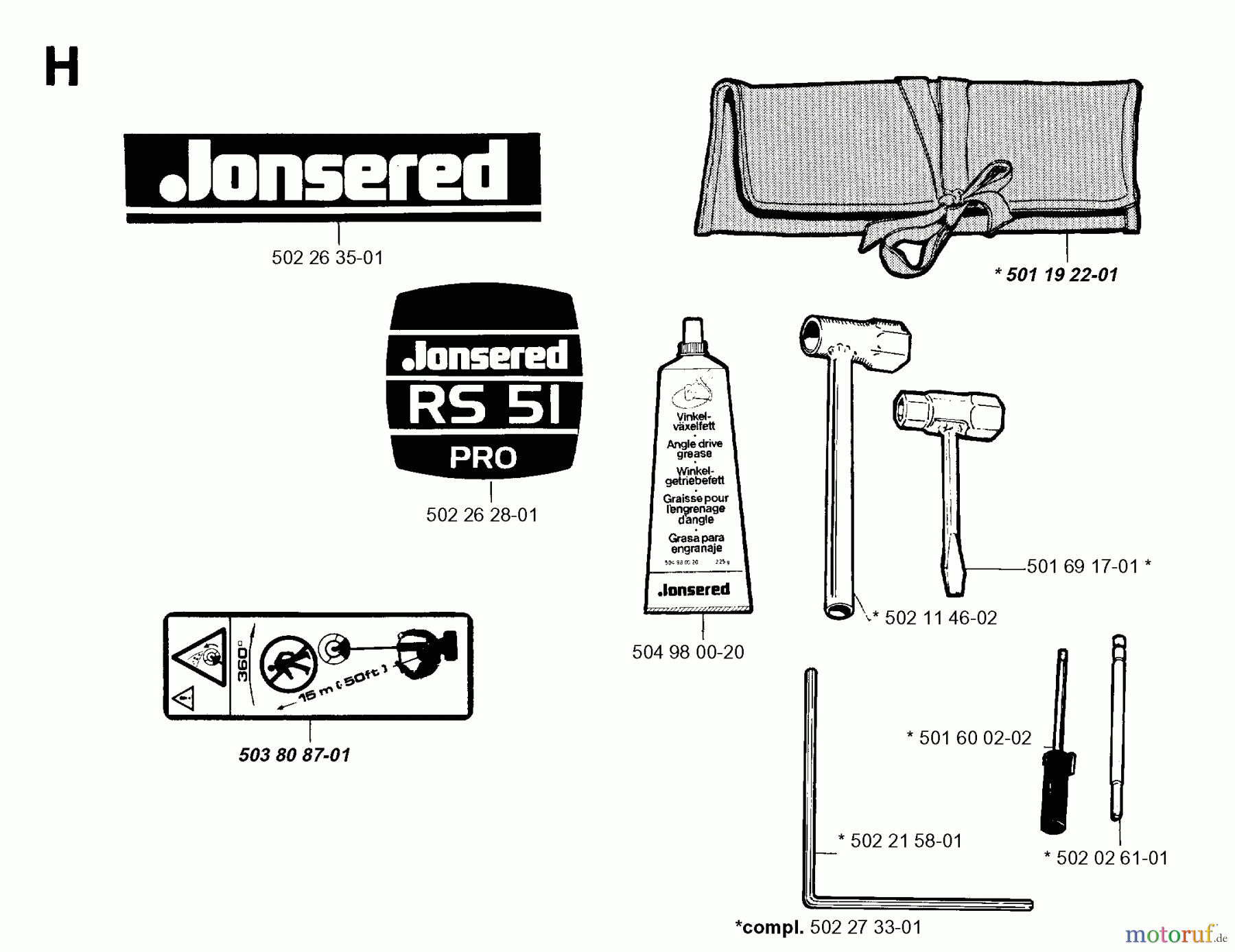  Jonsered Motorsensen, Trimmer RS51 - Jonsered String/Brush Trimmer (1995-03) ACCESSORIES #2