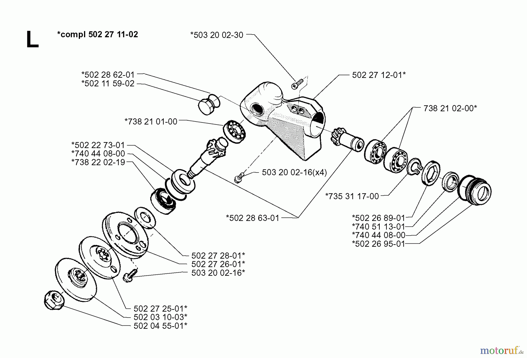  Jonsered Motorsensen, Trimmer RS51 - Jonsered String/Brush Trimmer (1998-03) BEVEL GEAR